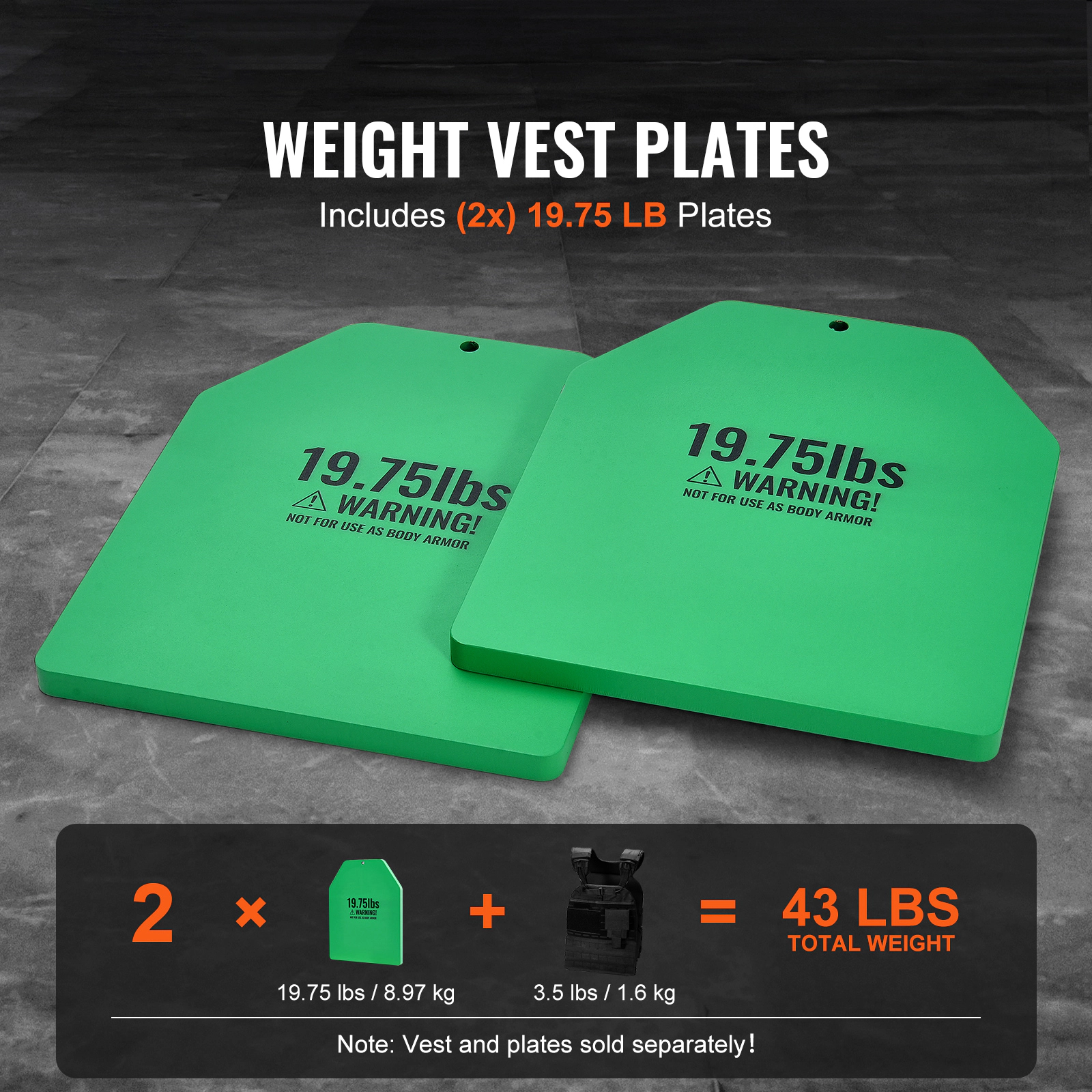 HONGGE Weight Vest Plates Pairs Premium Steel Weighted plates Contoured Ergonomic Fit – WODs Additional Weight for