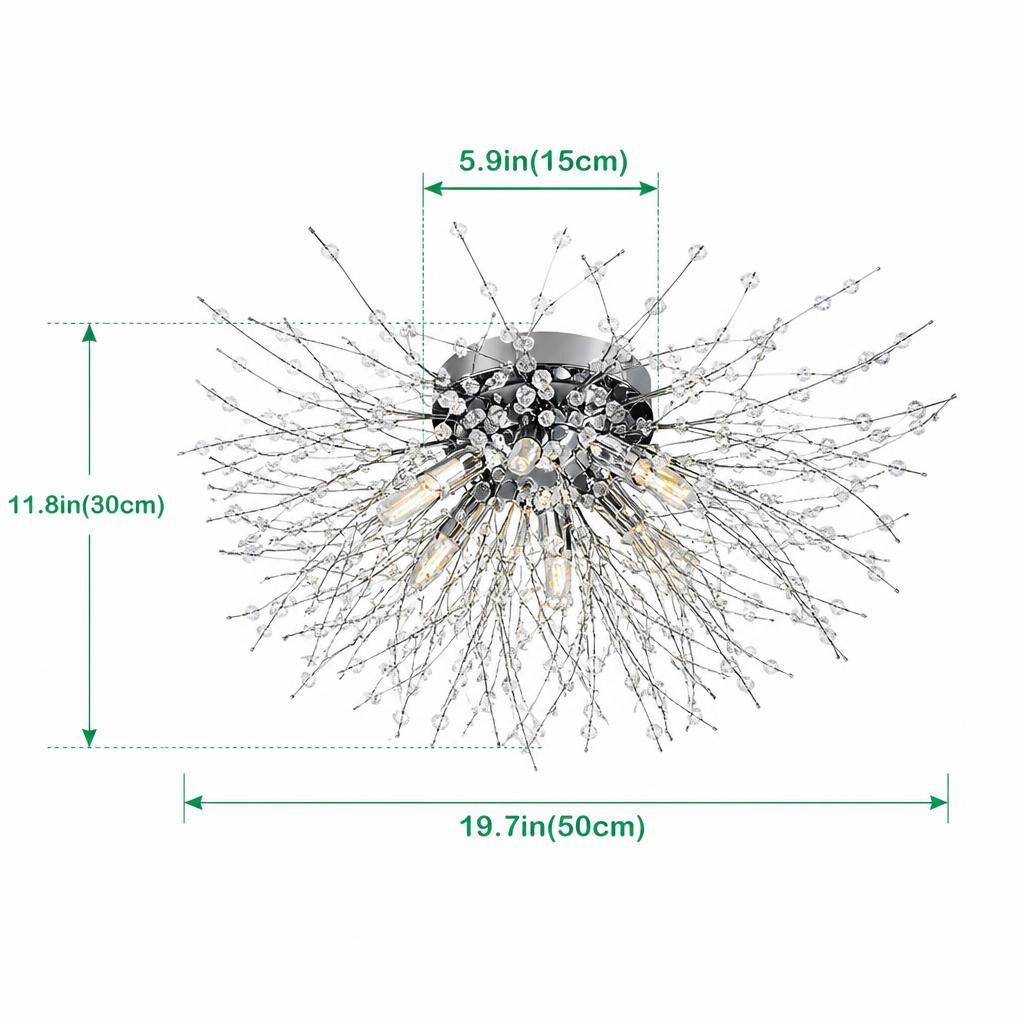 ELEMENT ACE Compact Crystal Flush Mount Ceiling Light