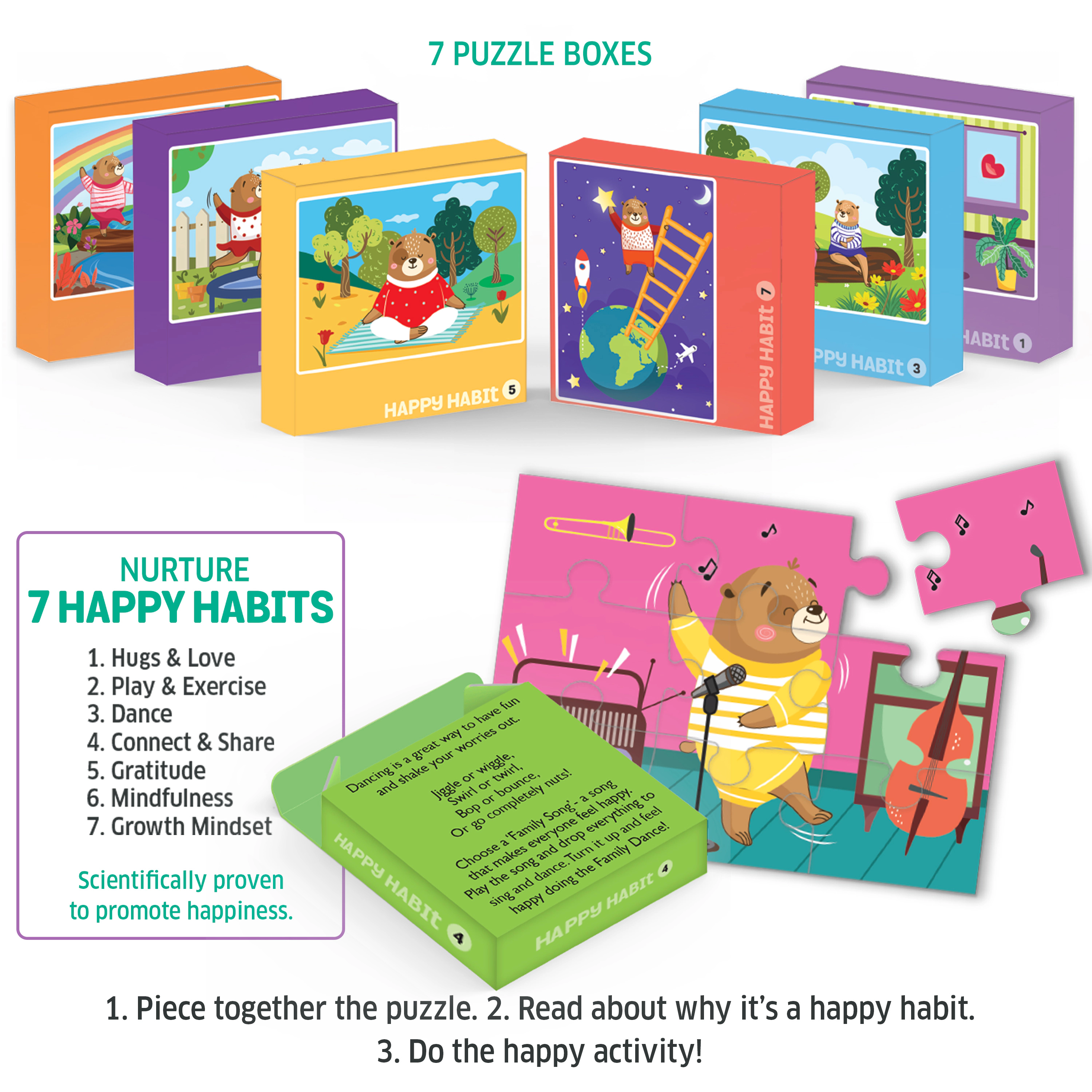 Chalk & Chuckles Happy Habits Puzzle Activity -includes 7 different puzzles