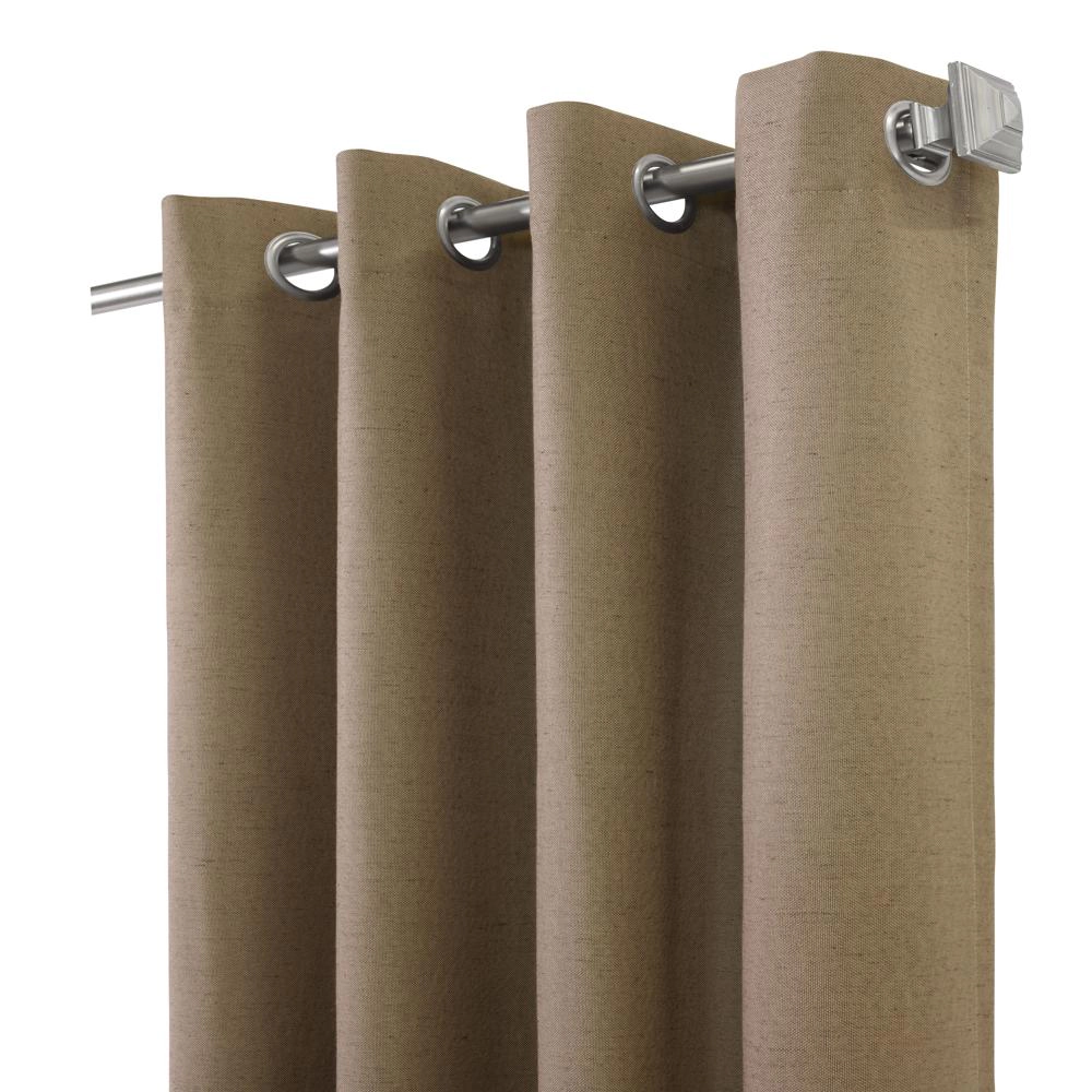 Thermaplus Ventura Blackout Grommet Curtain Panel Pair Frame Windows with Subtle Slub Textured Motif 78" x 84" Pebble