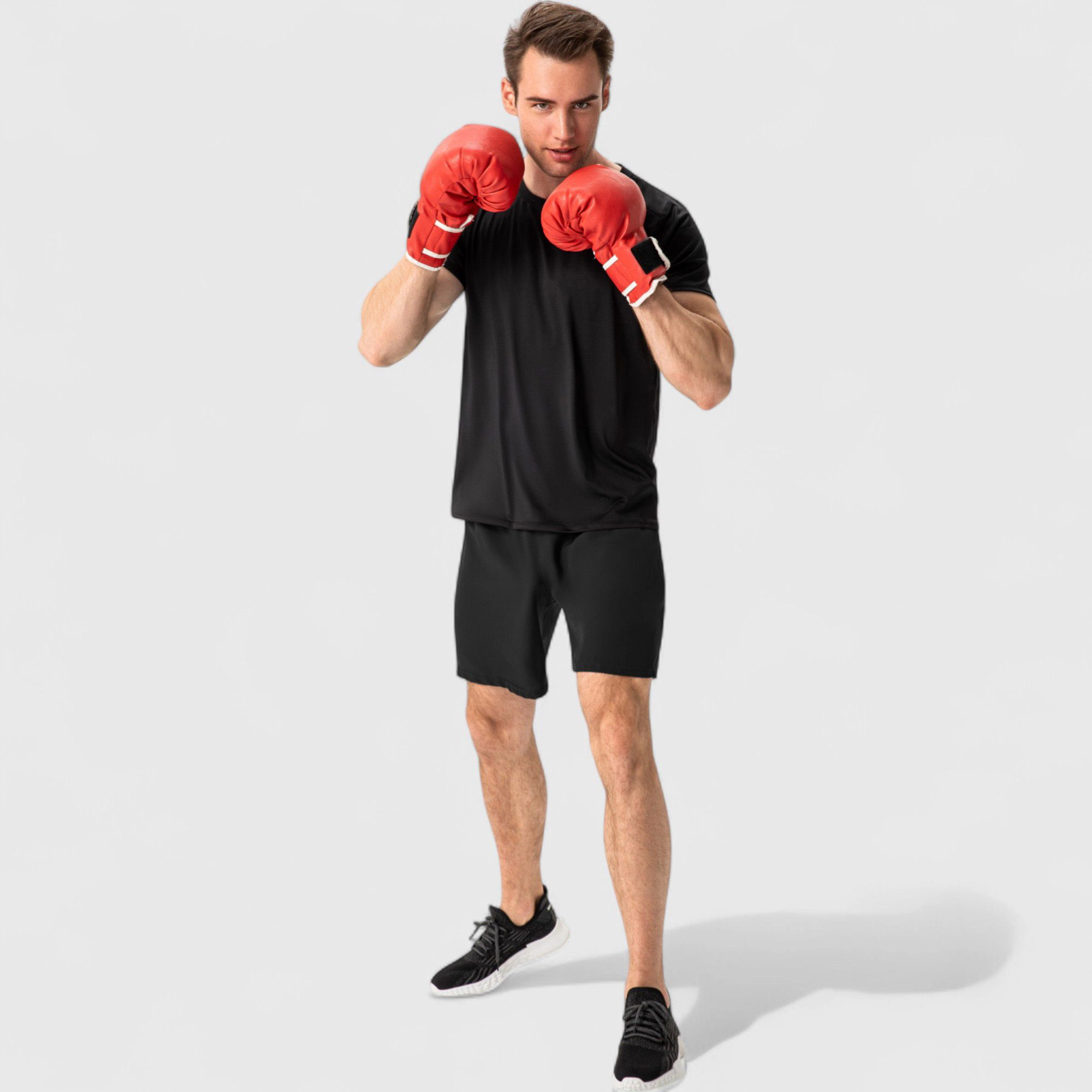 Anna-Kaci Men's Elastic Waist Athletic Shorts with Above-Knee Length and Relaxed Fit Design