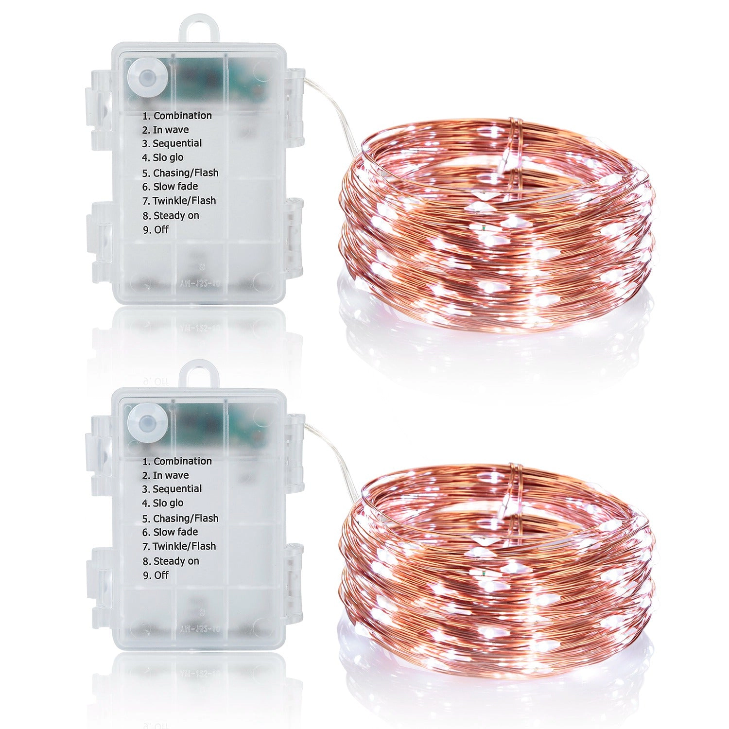 GBruno 2-Pack LED String Lights With Remote Control