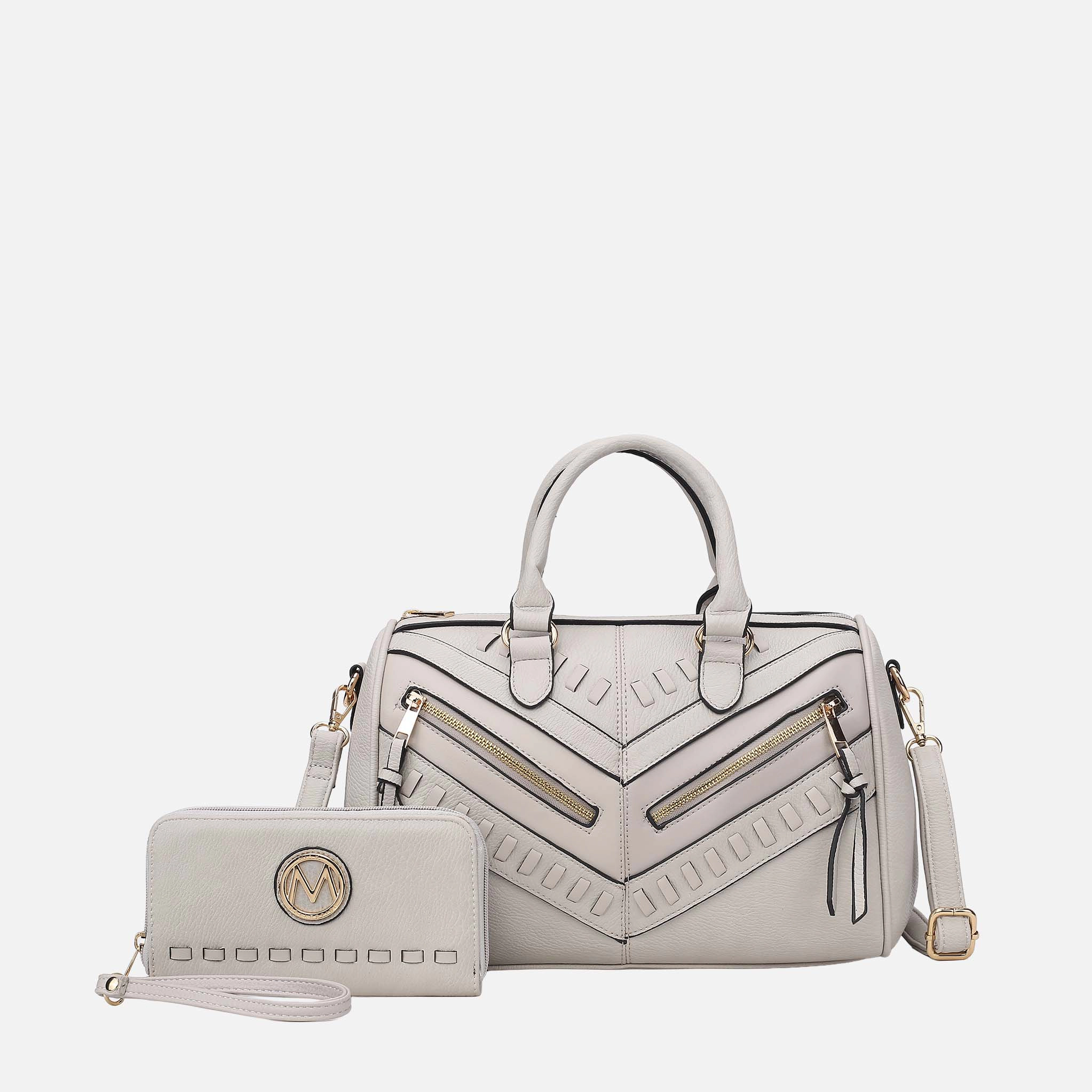 MKF Collection by Mia K Lara Satchel Bag and Wallet Set - Vegan Leather Handbag