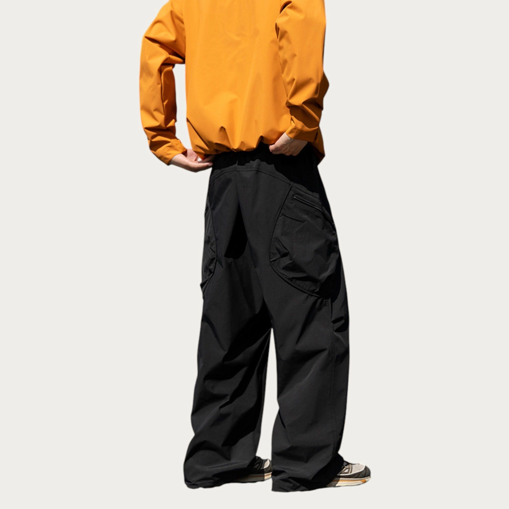 Anna-Kaci Men's Relaxed Fit Cargo Pants with Side Pockets and Adjustable Drawstring Waist