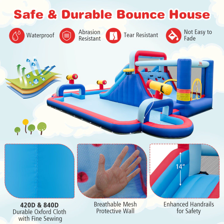 Hivvago Inflatable Water Slide Park for Kids Backyard Outdoor Fun (without Blower)