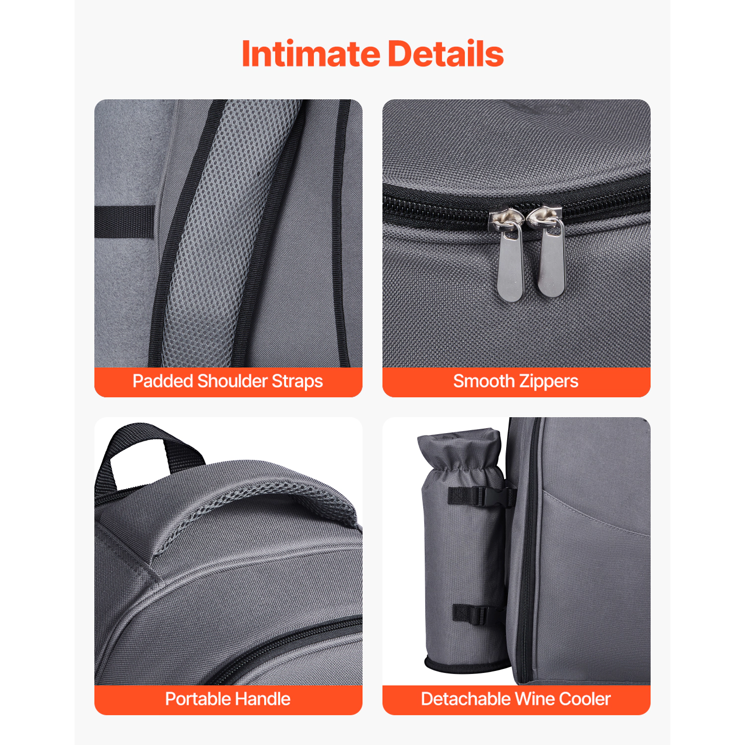 HONGGE Picnic Backpack Beach Bag for with Insulated Cooler Compartment Detachable Bottle/Wine Holder