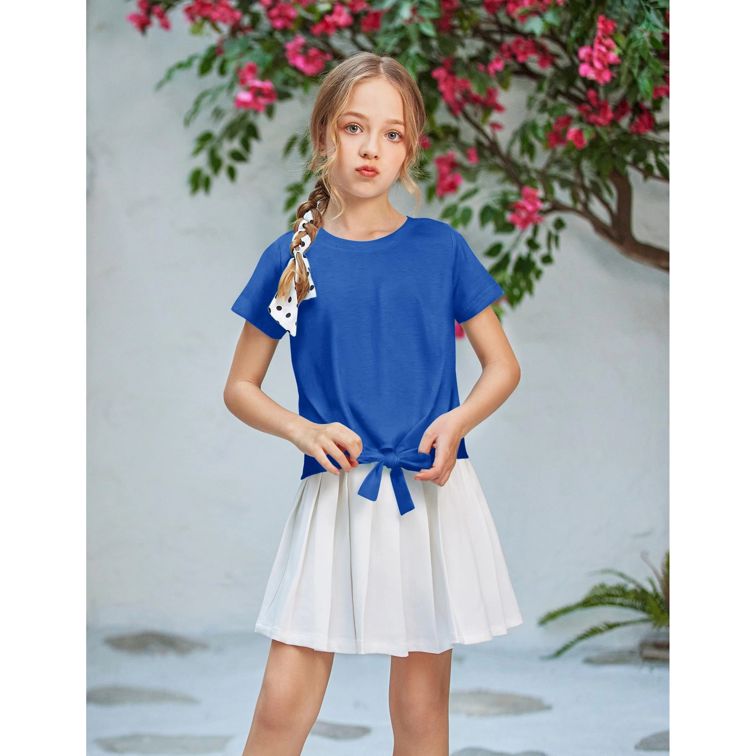 Arshiner Girl's Casual Short Sleeve Crew Neck T-Shirt