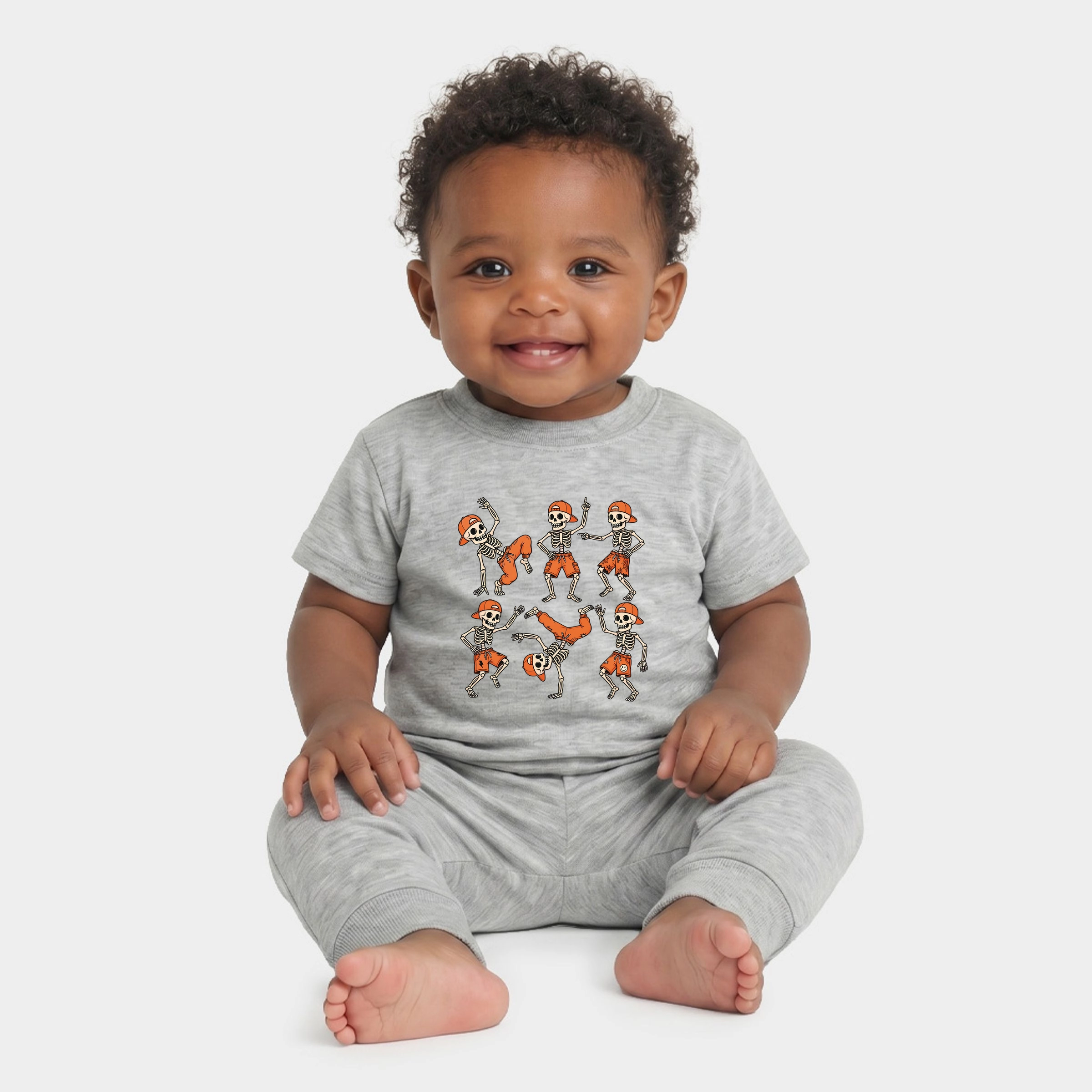 The Juniper Shop - Infant Jogger Pant Crew Set Break Dancing Skeletons
