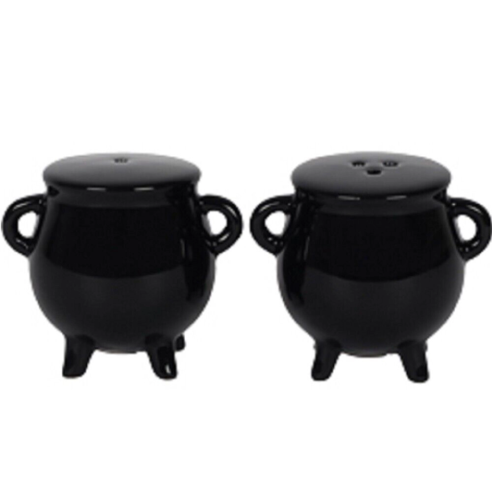 Pacific Giftware Witches Brew Black Ceramic Cauldron Salt and Pepper Set