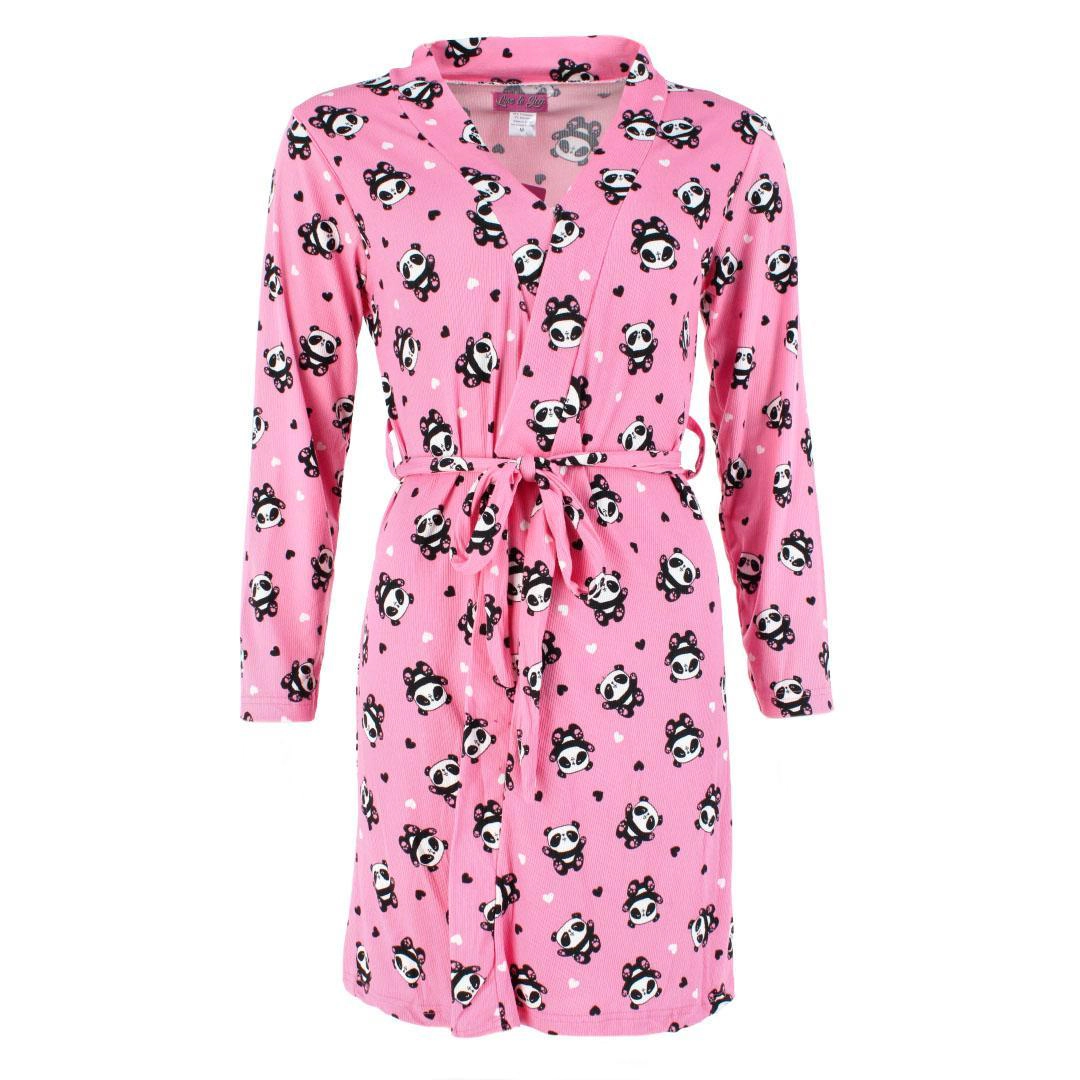 Love to Sleep Women's Panda Print Robe Lounge Set