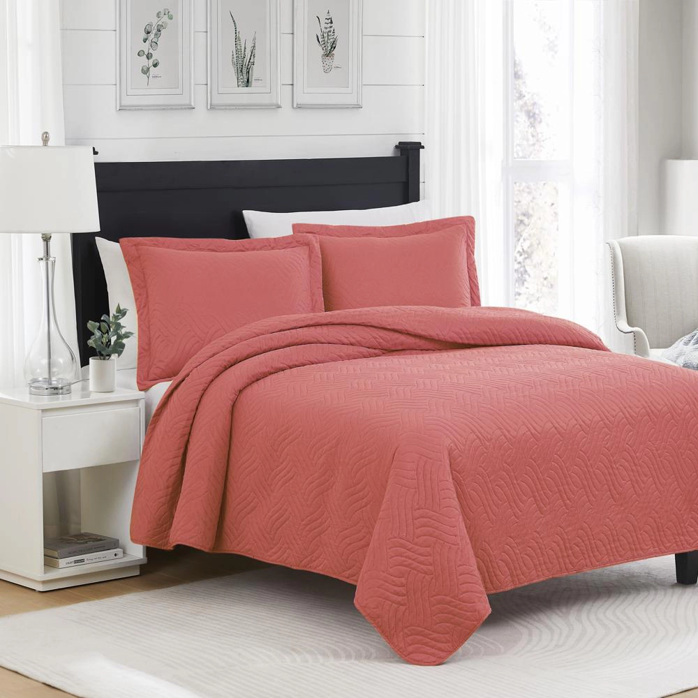 RT Designers Collection Ruby 3 Piece s Pinsonic Lightweight Quilts Set For Bedding