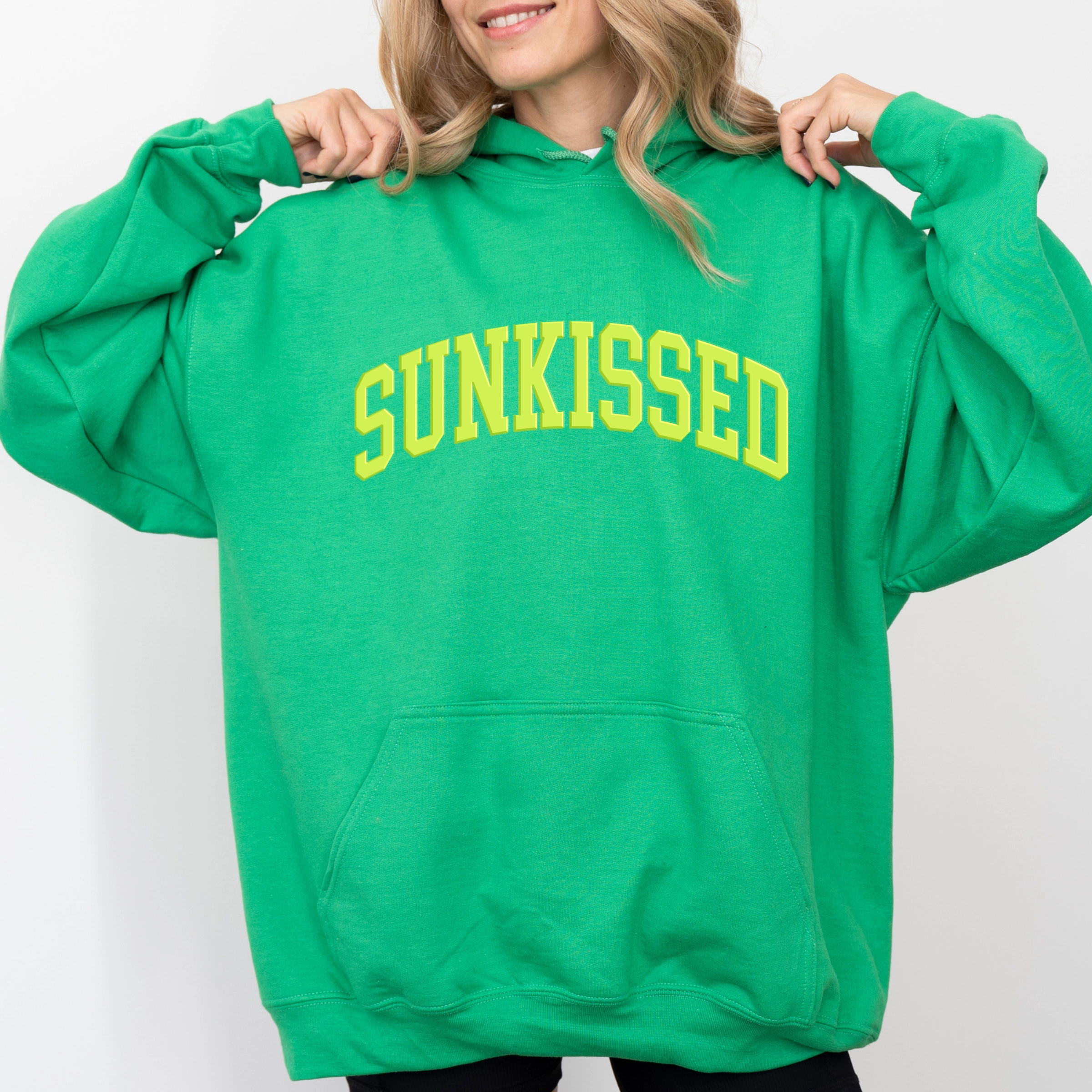 Simply Sage Market Sunkissed Varsity Arched Puff Print Women's Heavy Blend Hoodie