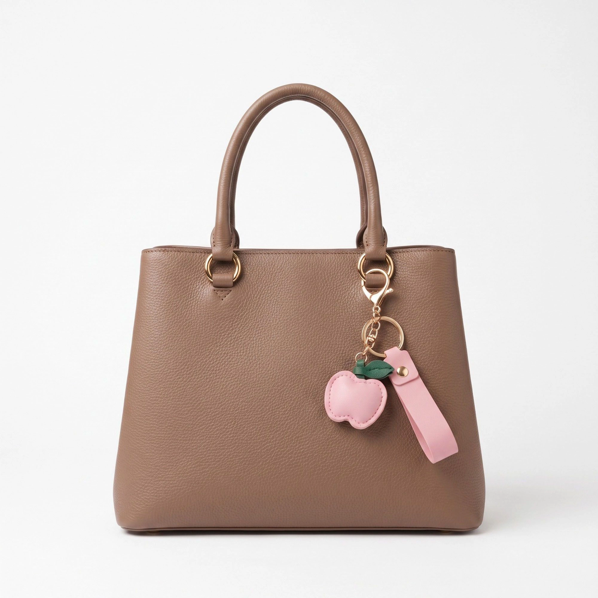 Alilang Women's Apple Bag Charm with Faux Leather Strap and Gold Tone Hardware