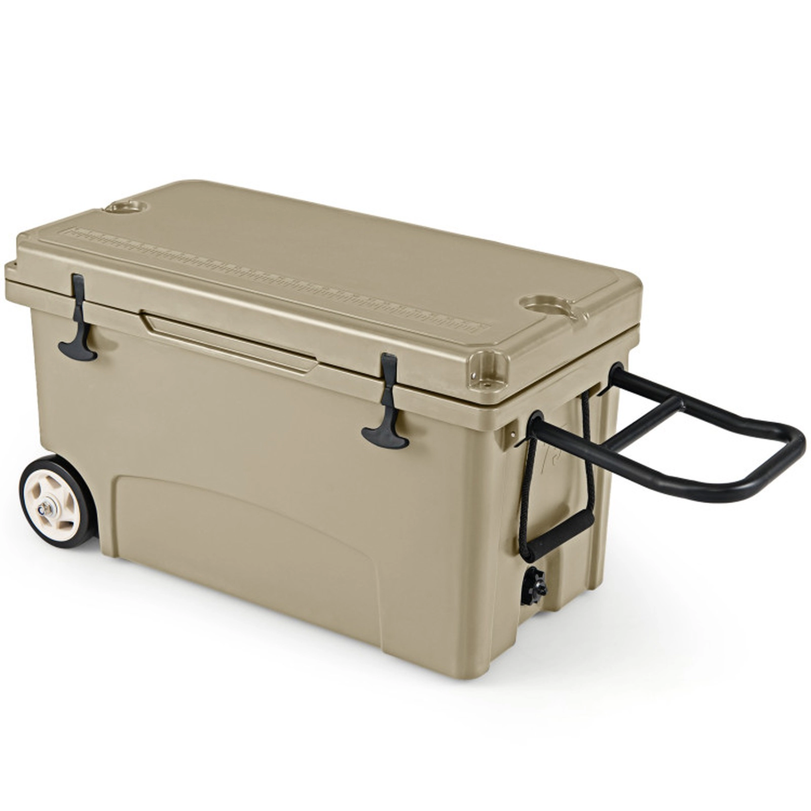SUGIFT 75 Quart Portable Hard Cooler with 6-Day Ice Retention 440-lb Top Load Capacity Gray/Khaki