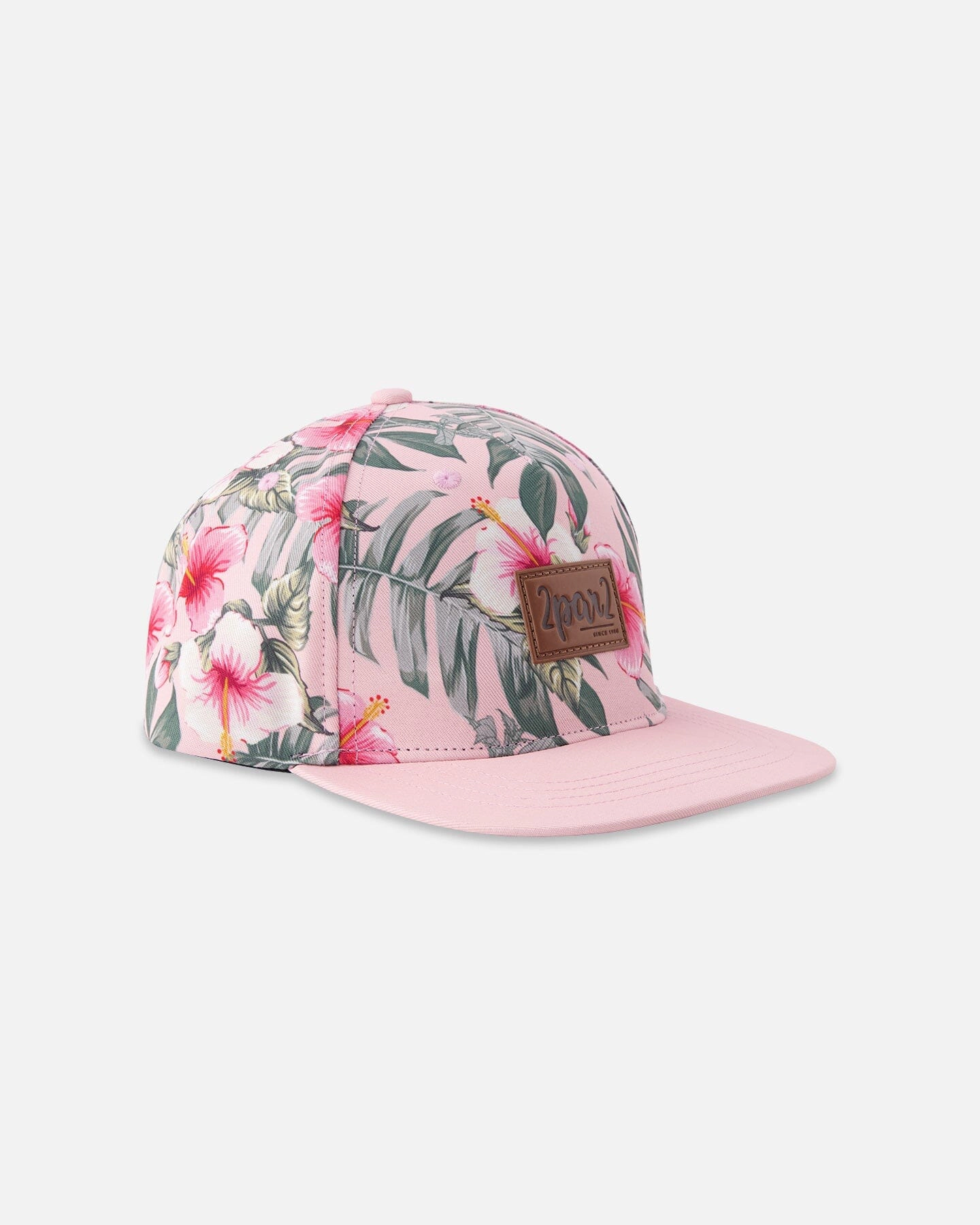 Deux par Deux Girls Cap Hibiscus Print