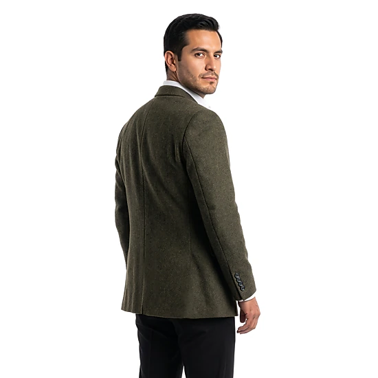 ZeGarie Mens Modern Fit Textured Wool Sport Coat, Color: Olive Green ...