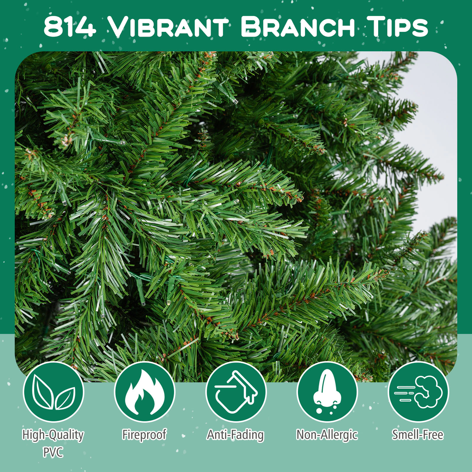SlickBlue Pre-Lit Artificial Christmas Tree with Warm White LED Lights