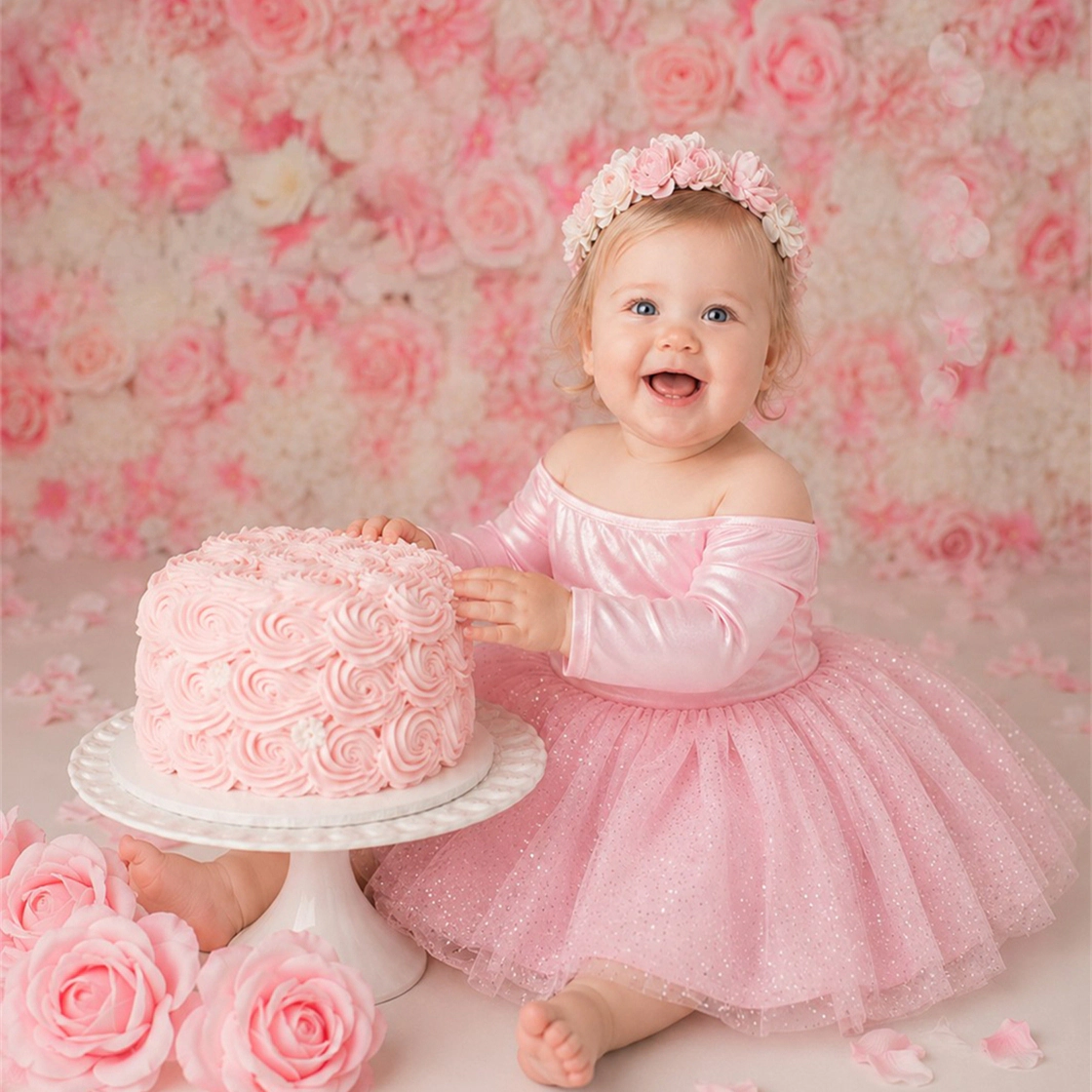 2Bunnies Baby & Toddler Girls 12M-4T Pink Off-Shoulder Glitter Tulle Dress with Smocked Back