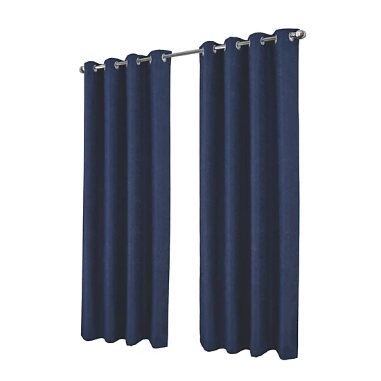 RT Designer Collection Cassi Shimmer Jacquard Grommet Curtain Panel 54" x 90" Navy Blue