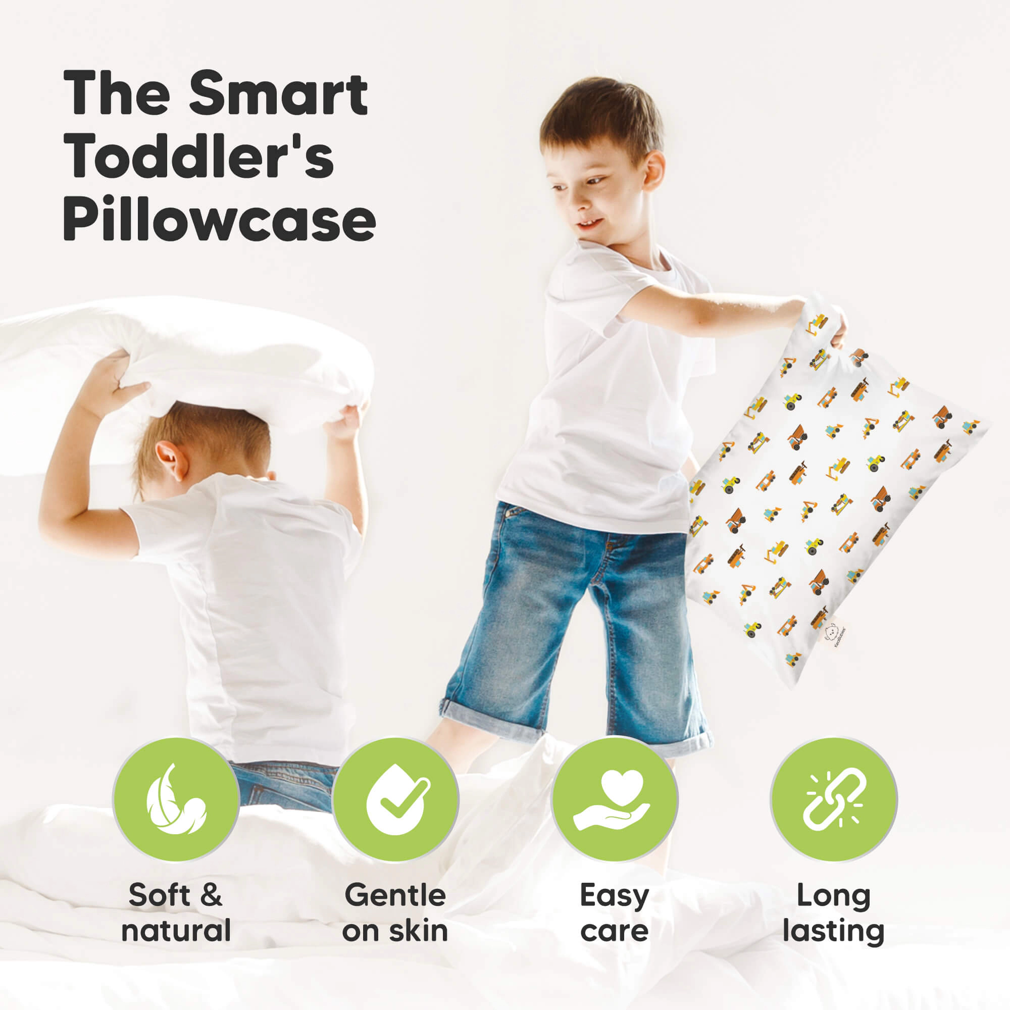 KeaBabies 2-Pack My Little Dreamy [Protect+] Waterproof Pillowcase