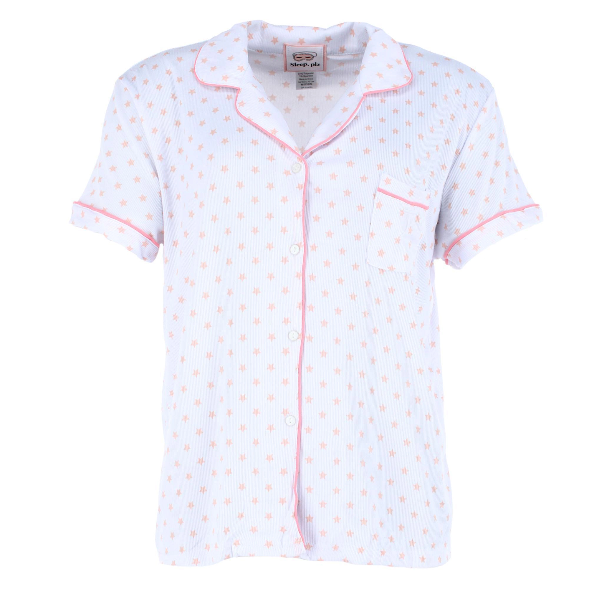 CTM Women's Star Donut Short Sleeve Pajama Set by Sleep plz