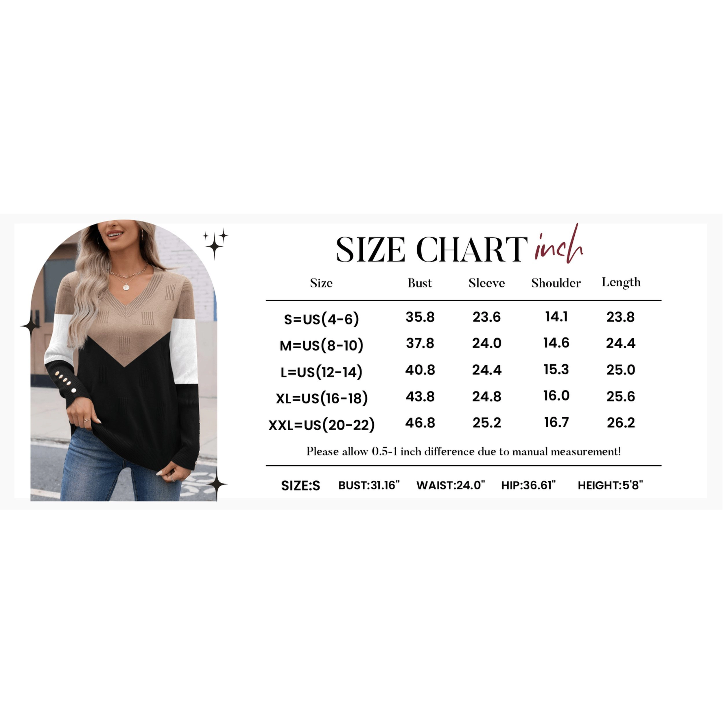 Zeagoo Women's Long Sleeve V-Neck Ribbed Knit Sweater