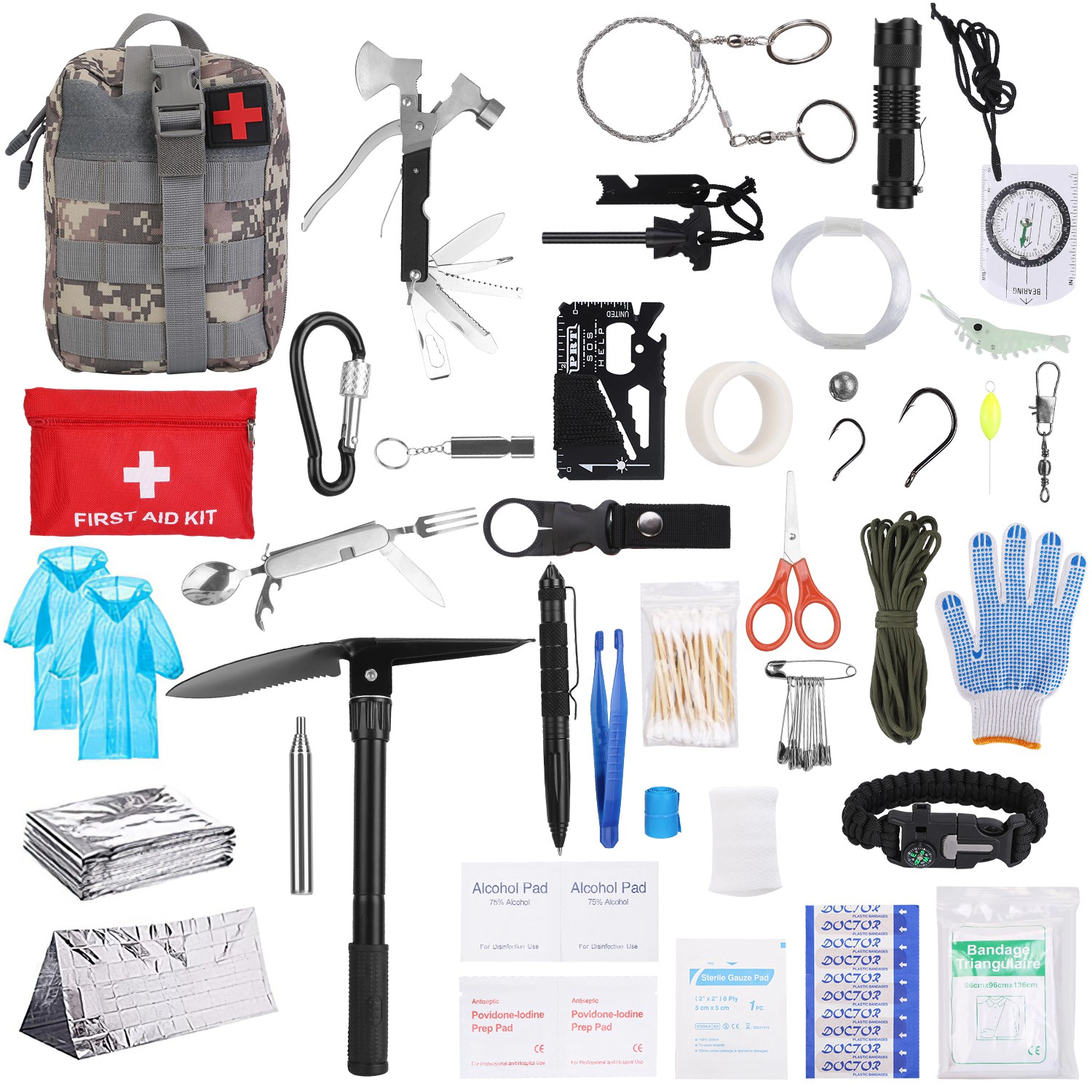 GBruno 125-Piece Survival Kit With First Aid Supplies