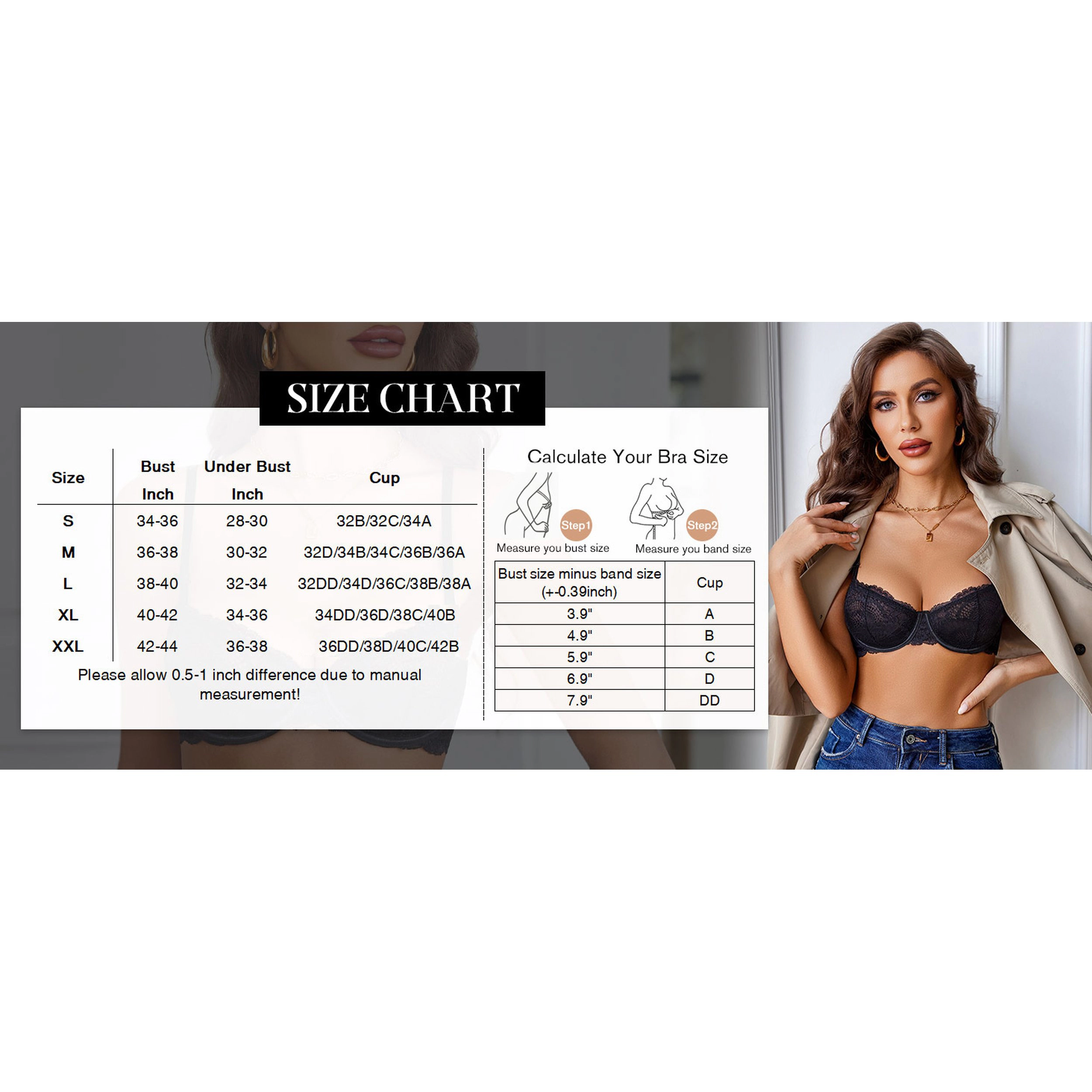 Avidlove Women's Lace Unlined Underwire Balconette Bra with Adjustable Straps