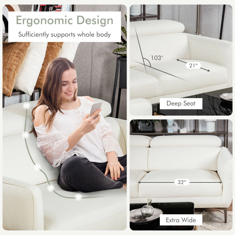 Hivvago Sofa Set with Adjustable Headrests and Modern Design