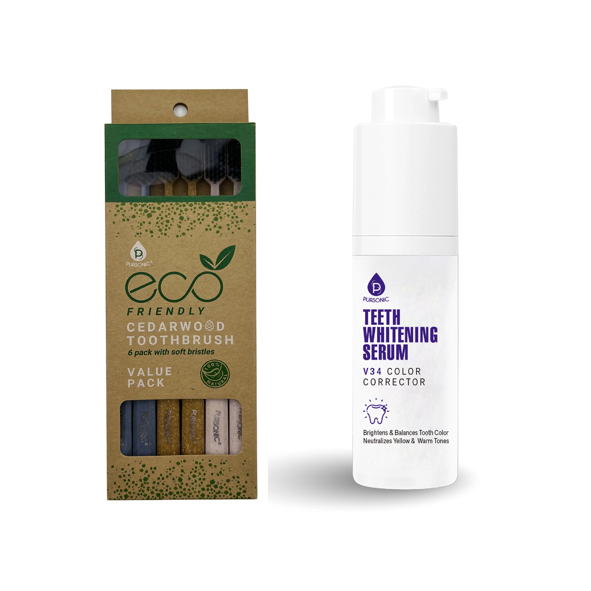Pursonic Unisex Natural Oral Care & Whitening Bundle: Natural