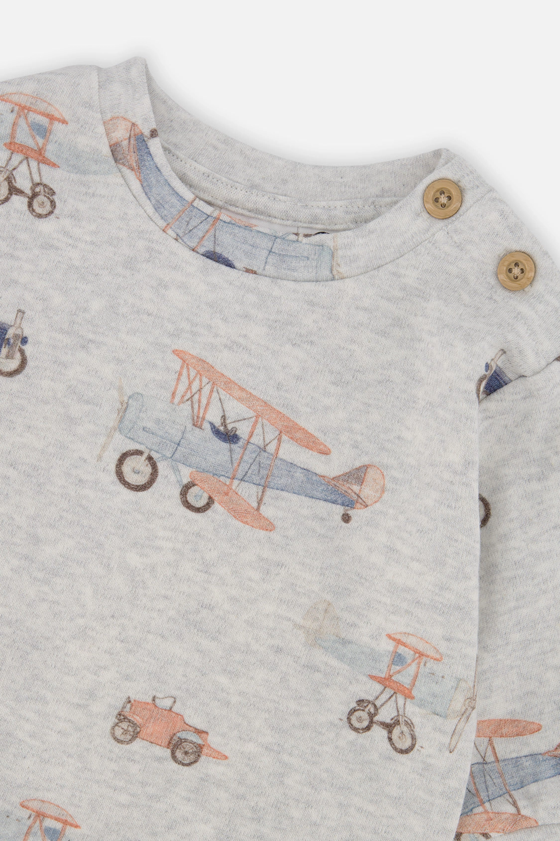 Deux par Boys Organic Cotton Pants and Top Set with Printed Airplanes