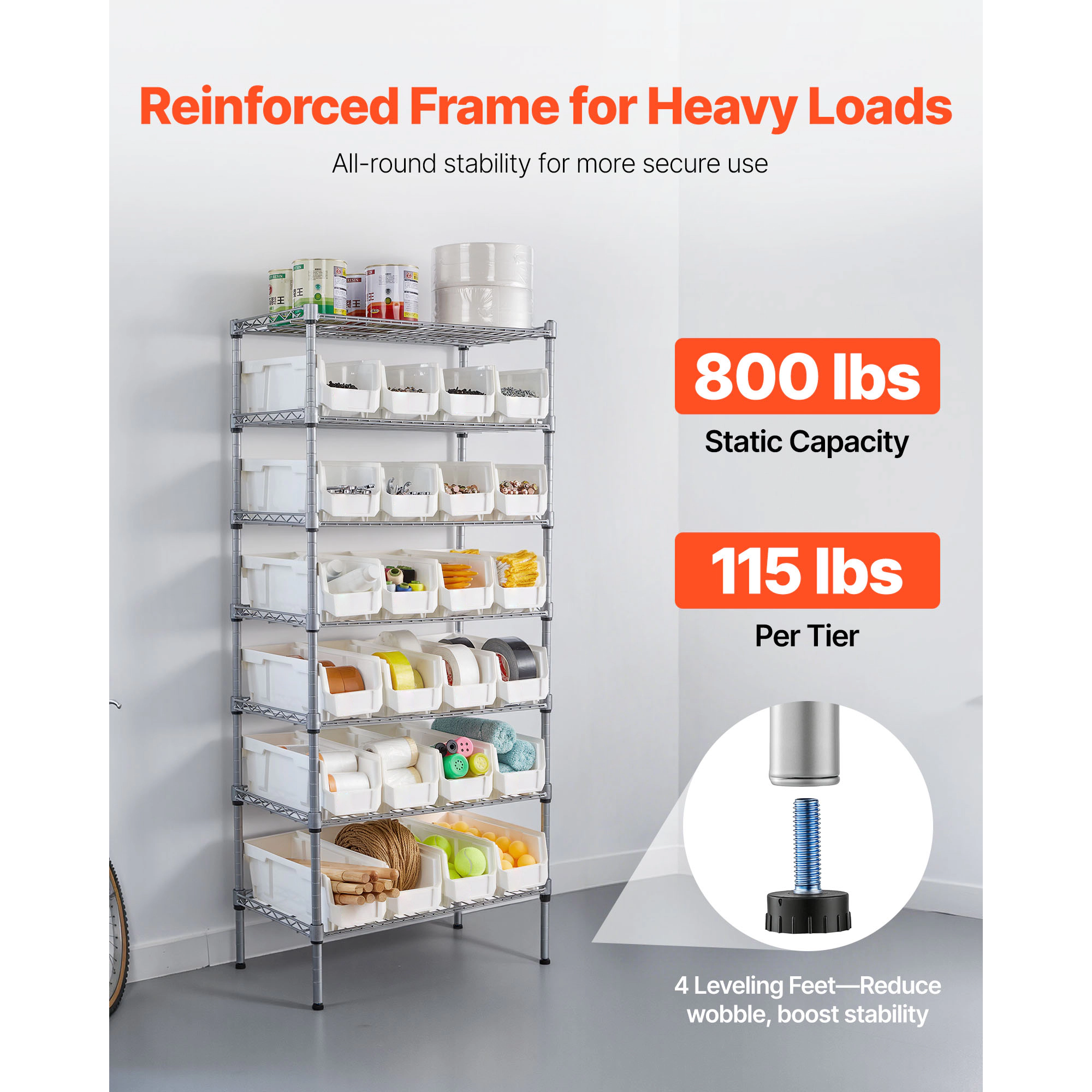 HONGGE Double-Sided Rolling Bin Storage Rack Plastic Bins Dual-Sided Parts Organizer with Wheels Mobile Tool Organizer
