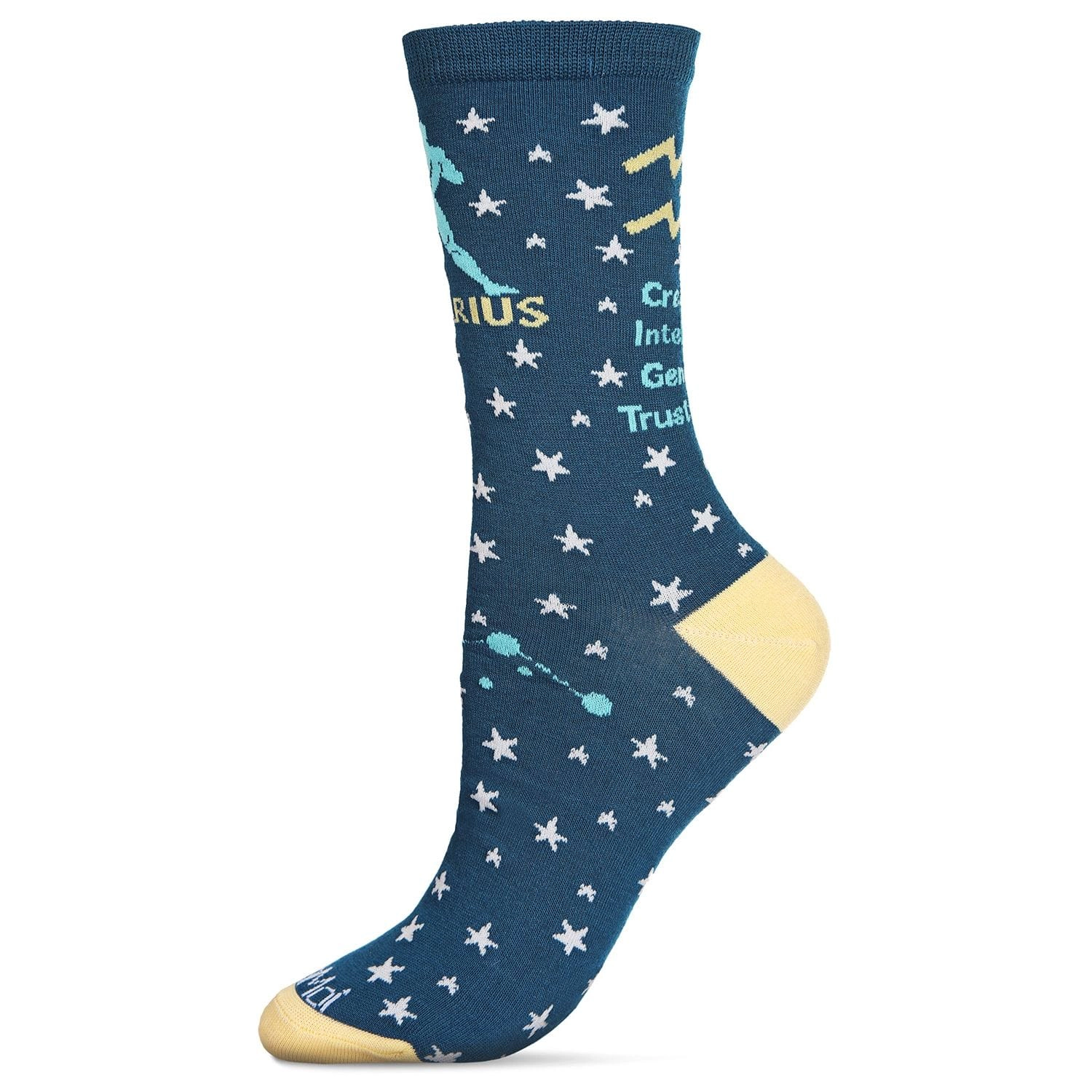 MeMoi Women's Aquarius Zodiac Sign Crew Socks