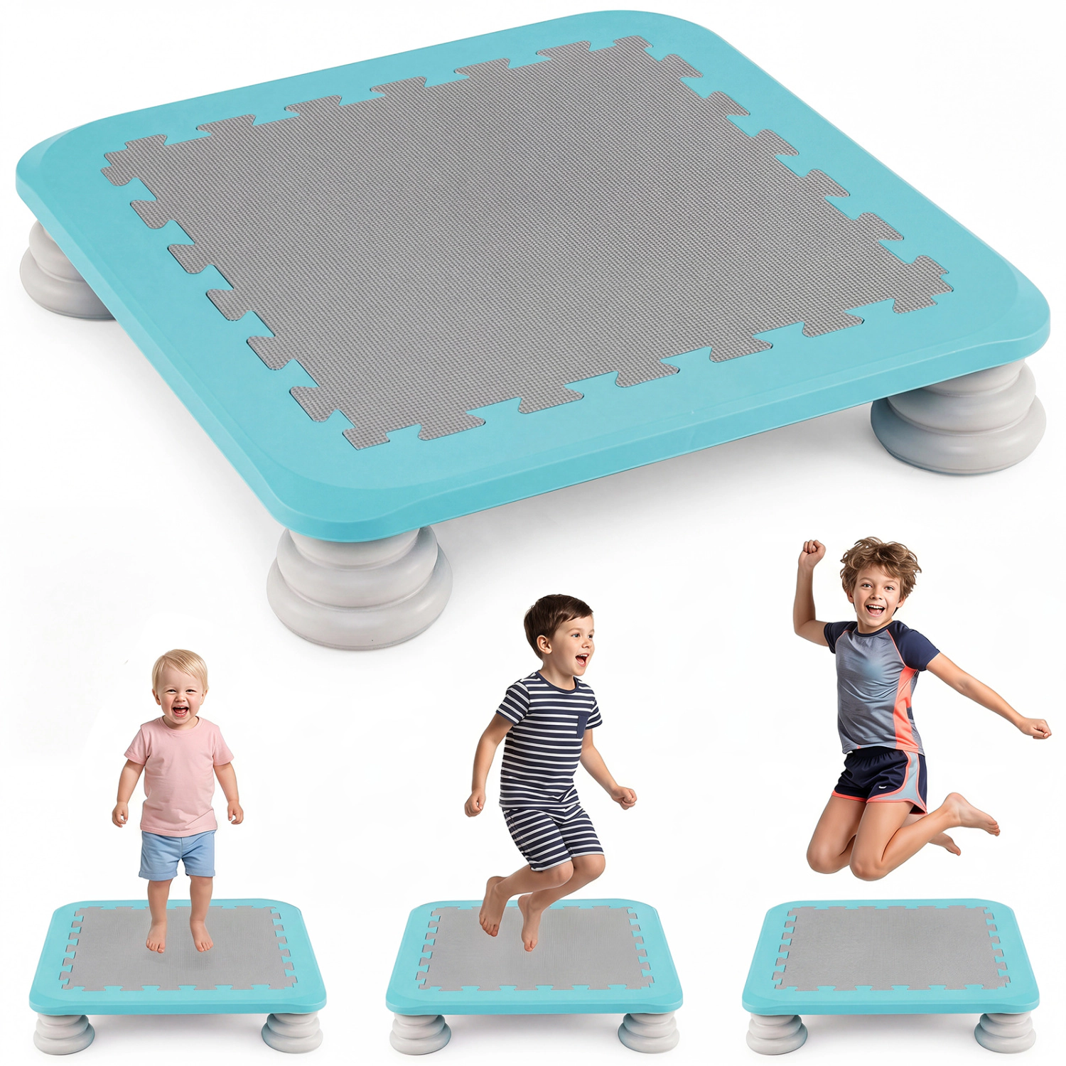 LJG 25.5 Inch Kids Mini Trampoline with 4 Removable and Non-Slip Foot Pads
