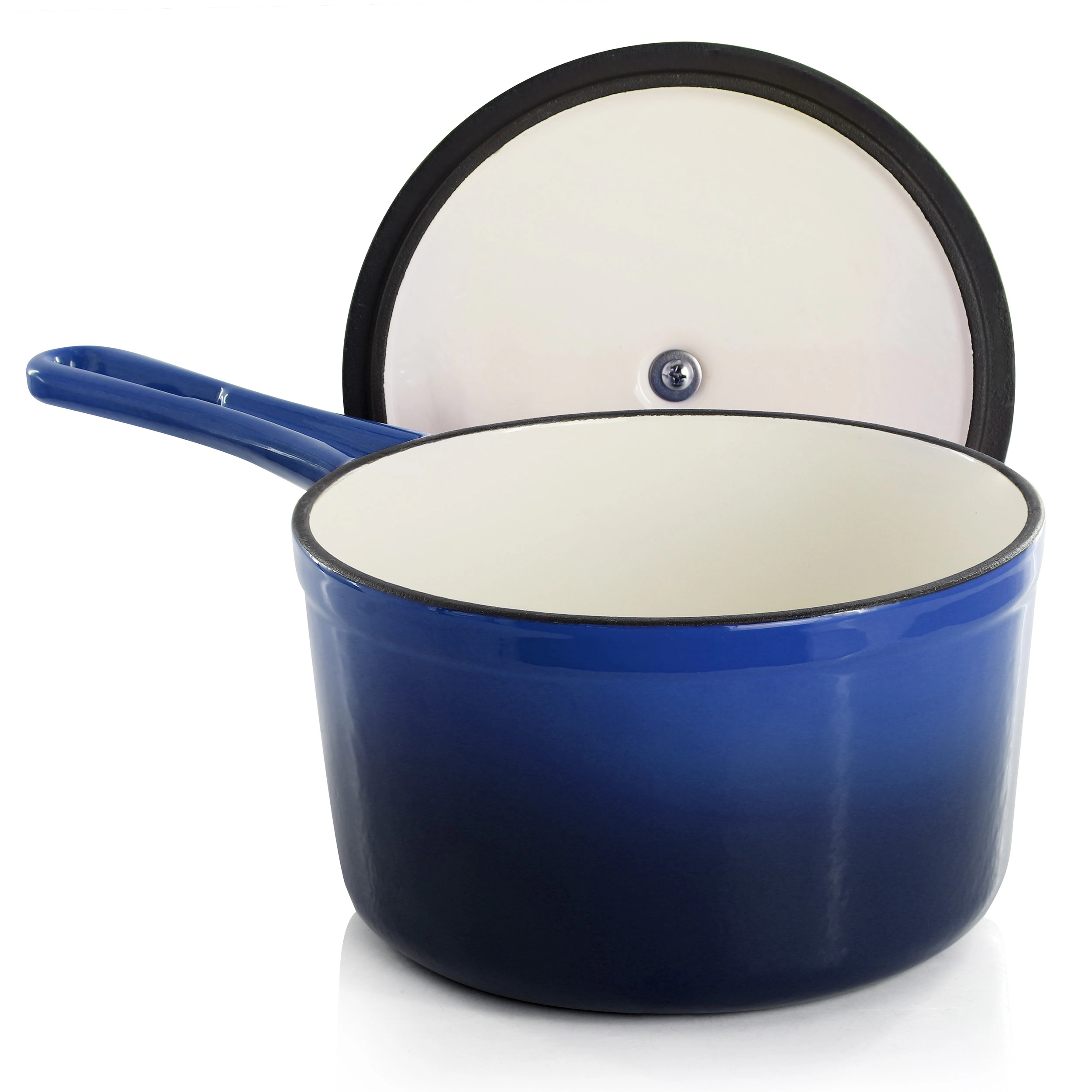 MegaChef 2 Quart Enameled Cast Iron Sauce Pan Gradient Purple