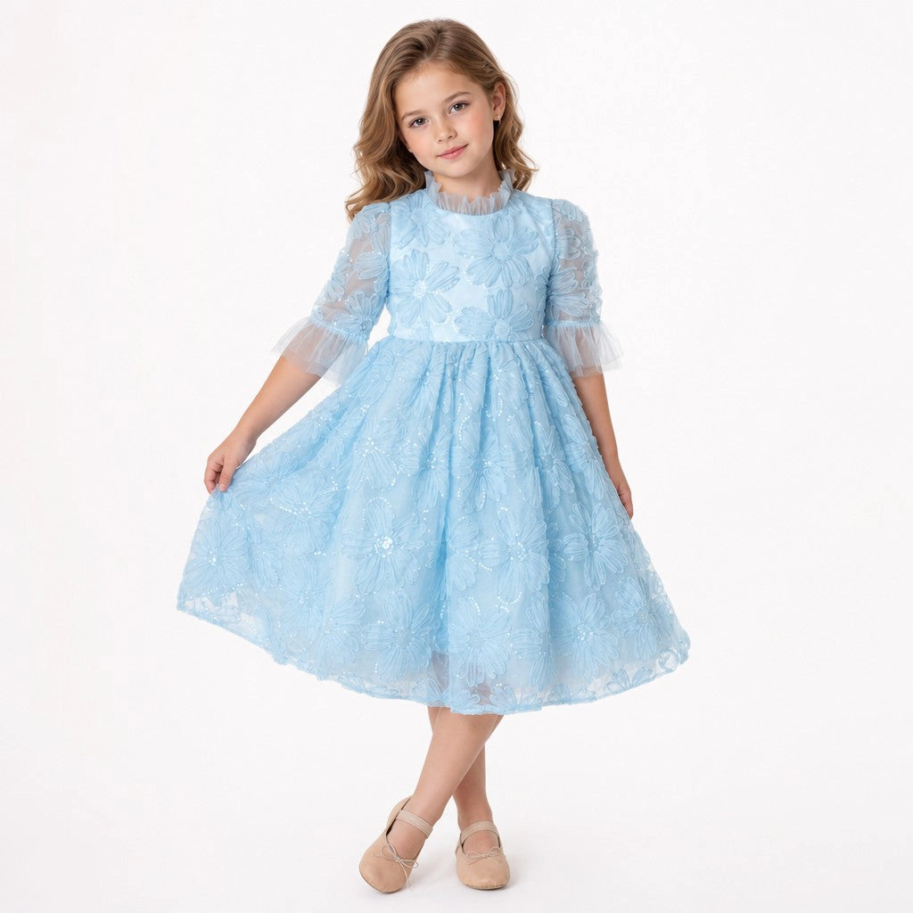 Faeella Girls Sky Petal Music Box Dress