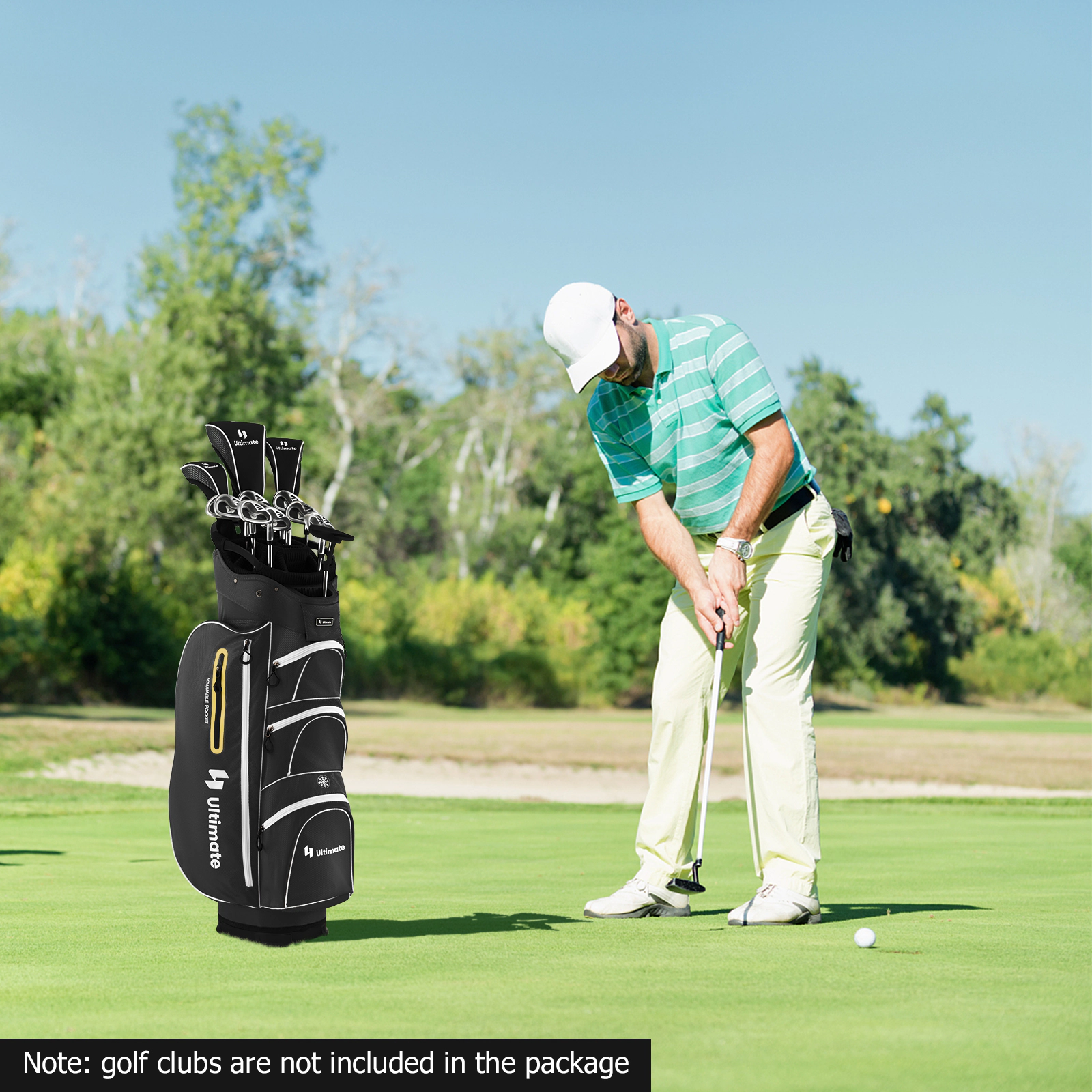 LJG 9.5 Inch Lightweight Golf Cart Bag with 15 Way Top Dividers