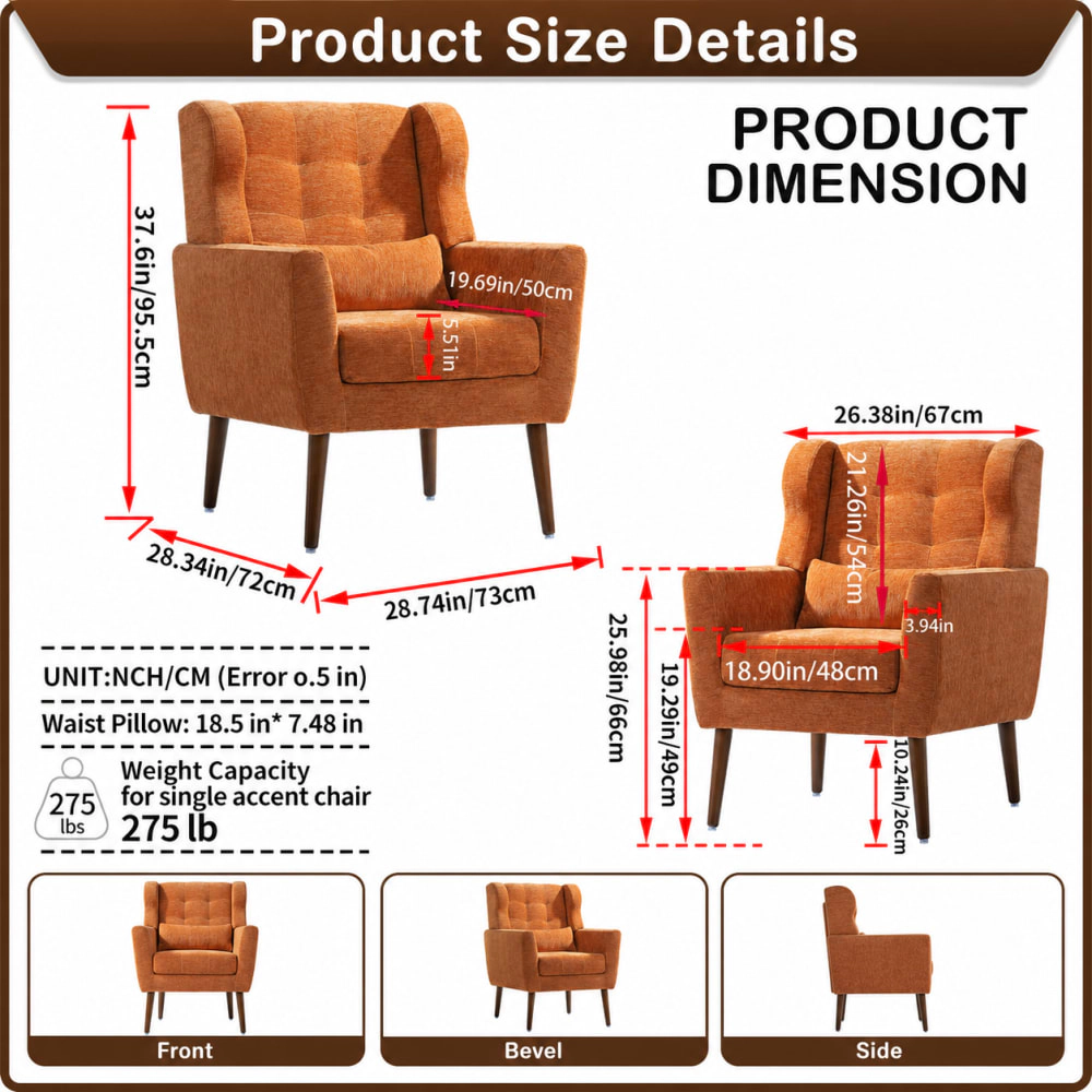 GOODSILO Soft Chenille Accent Chair Versatile Seating