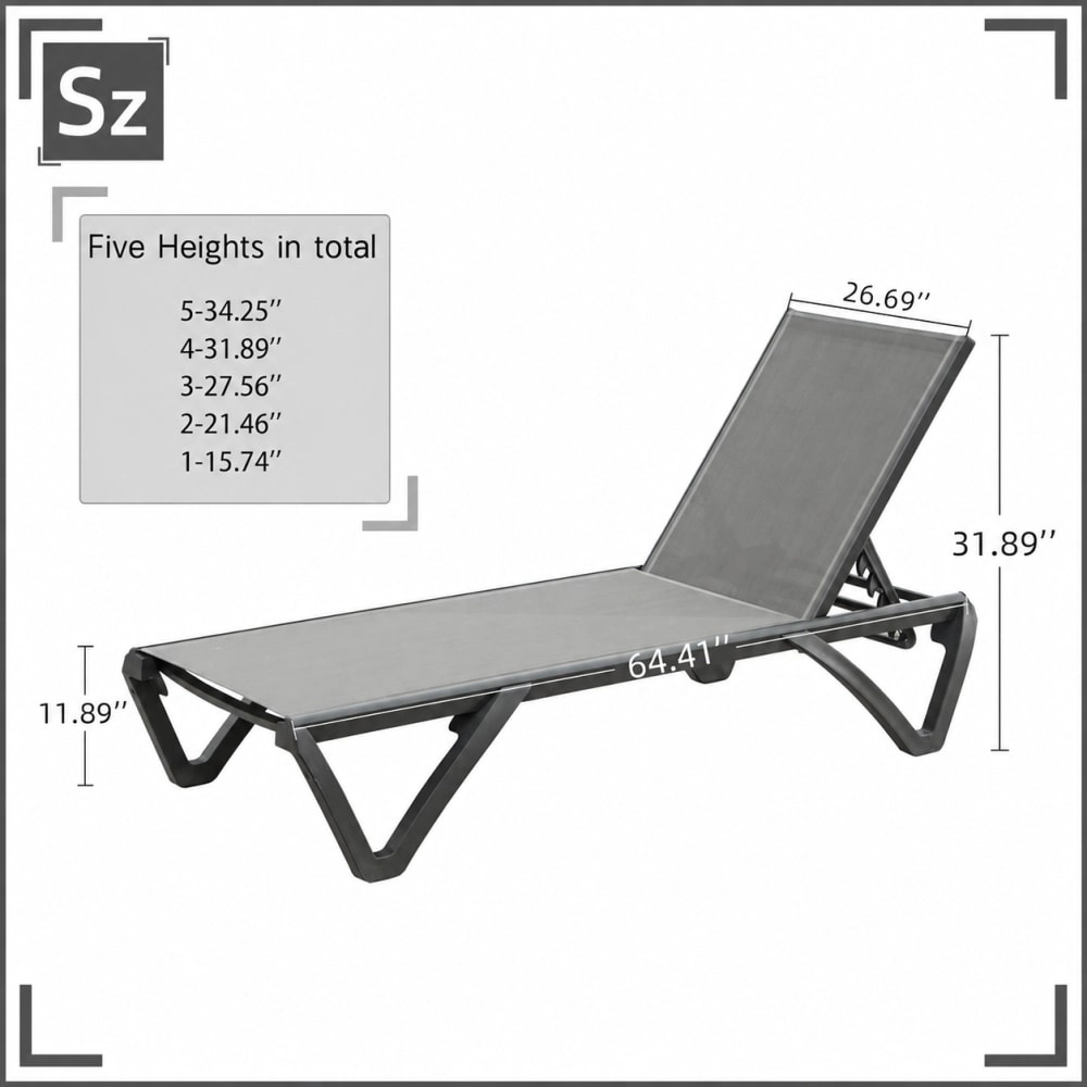 WOW PIONEER Aluminum Frame Patio Lounge