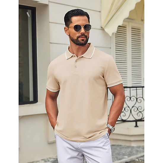 COOFANDY Mens Short Sleeve Crew Neck Tee X Stitch Curved Hem Casual Workout T-Shirt