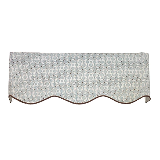 RLF Home Blast Trimmed Provance Window Valance 100% Cotton Lined Rod Pocket 50" x 17" Blue