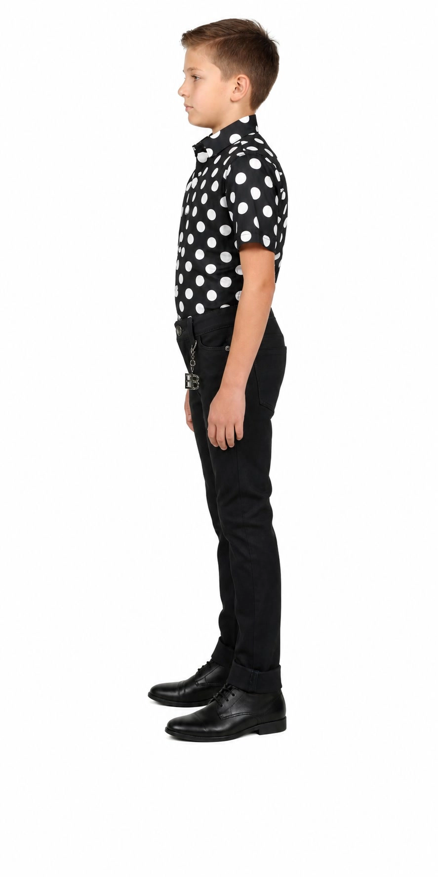 Elie Balleh Boys Slim Fit Long Sleeve Polka Dot Shirt