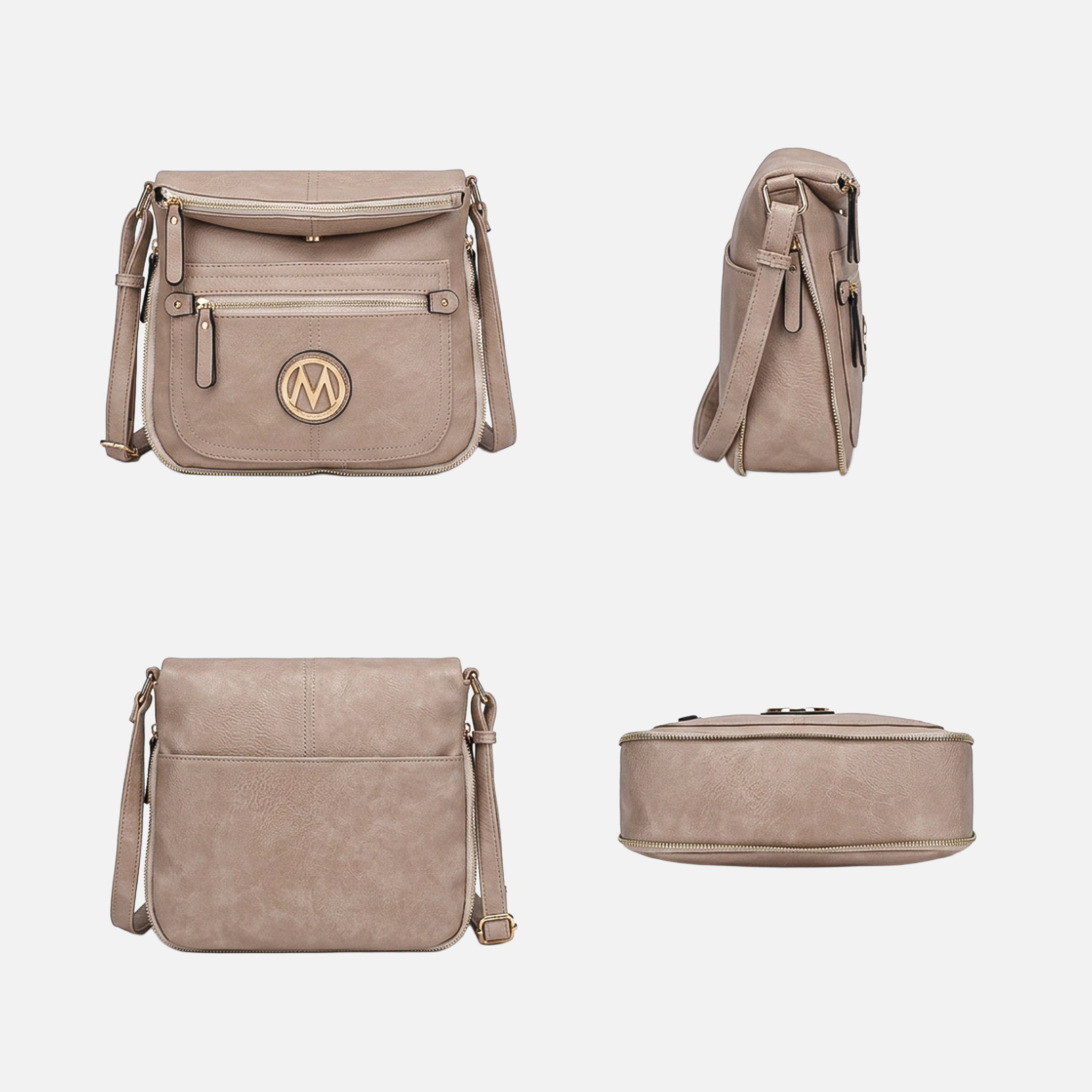 MKF Collection by Mia K Luciana Crossbody Bag - Vegan Leather, Gold-Tone Hardware