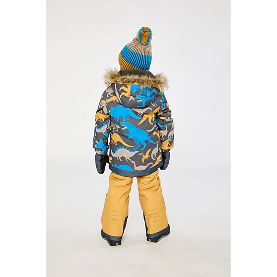 Deux par Deux Boys Dinosaur Print Two Piece Play Snowsuit with Hooded Jacket and Snow Pants