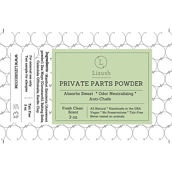Lizush Talc-Free Intimate Body Powder for Men and Women - Anti-Chafing, Moisture Absorbing, Odor Control, Lavender Scent