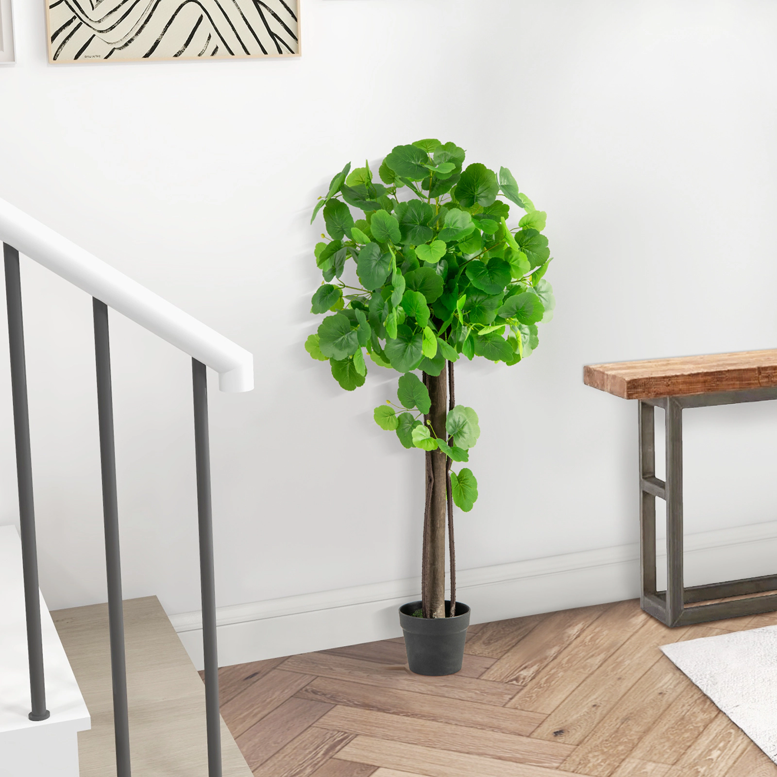 Slickblue 44 In Artificial Crabapple Tree with Realistic Wood Trunk and Potted Base
