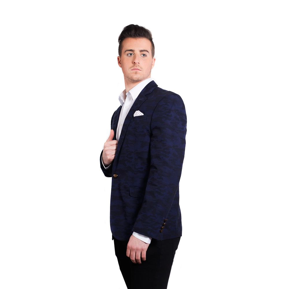 Elie Balleh Men's Slim Fit Camoflage Sports Coat Jacket