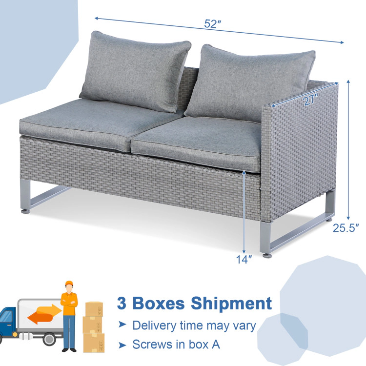 Hivvago 2 Pieces Patio Furniture Sofa Set With Cushions And Sofa Clips