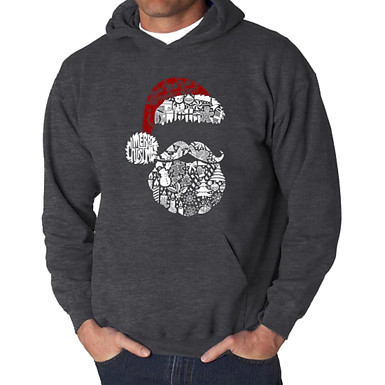 LA Pop Art Santa Pics - Men's Word Art Hooded Sweatshirt