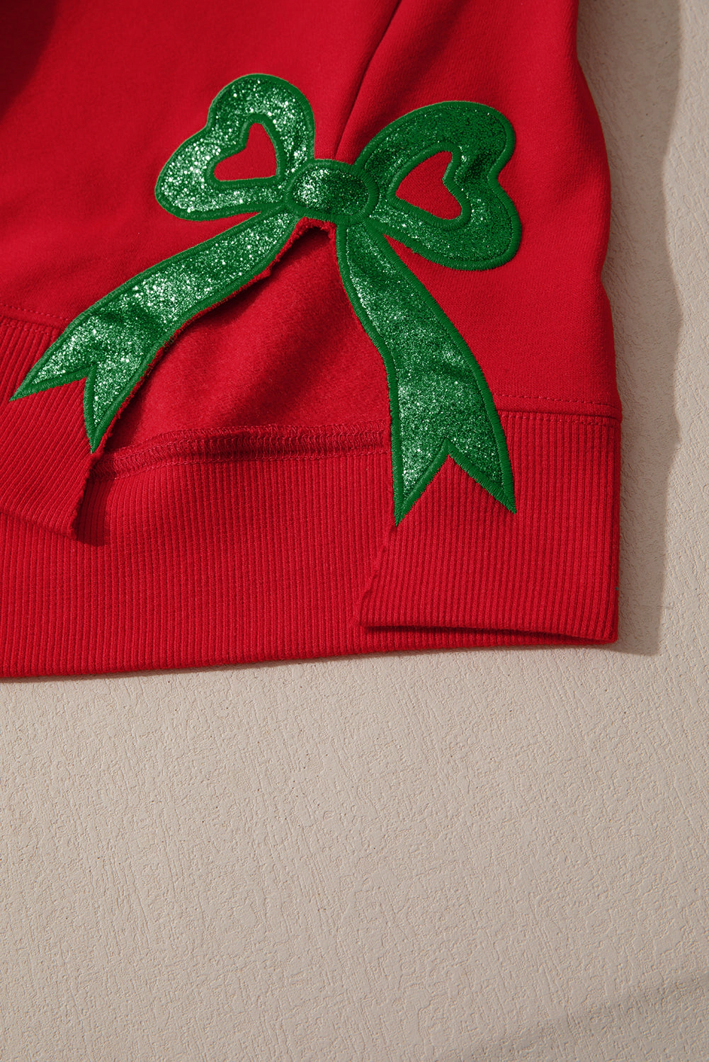 Threaded Pear Women's Paulina Bow Decor Christmas Sweatshirt